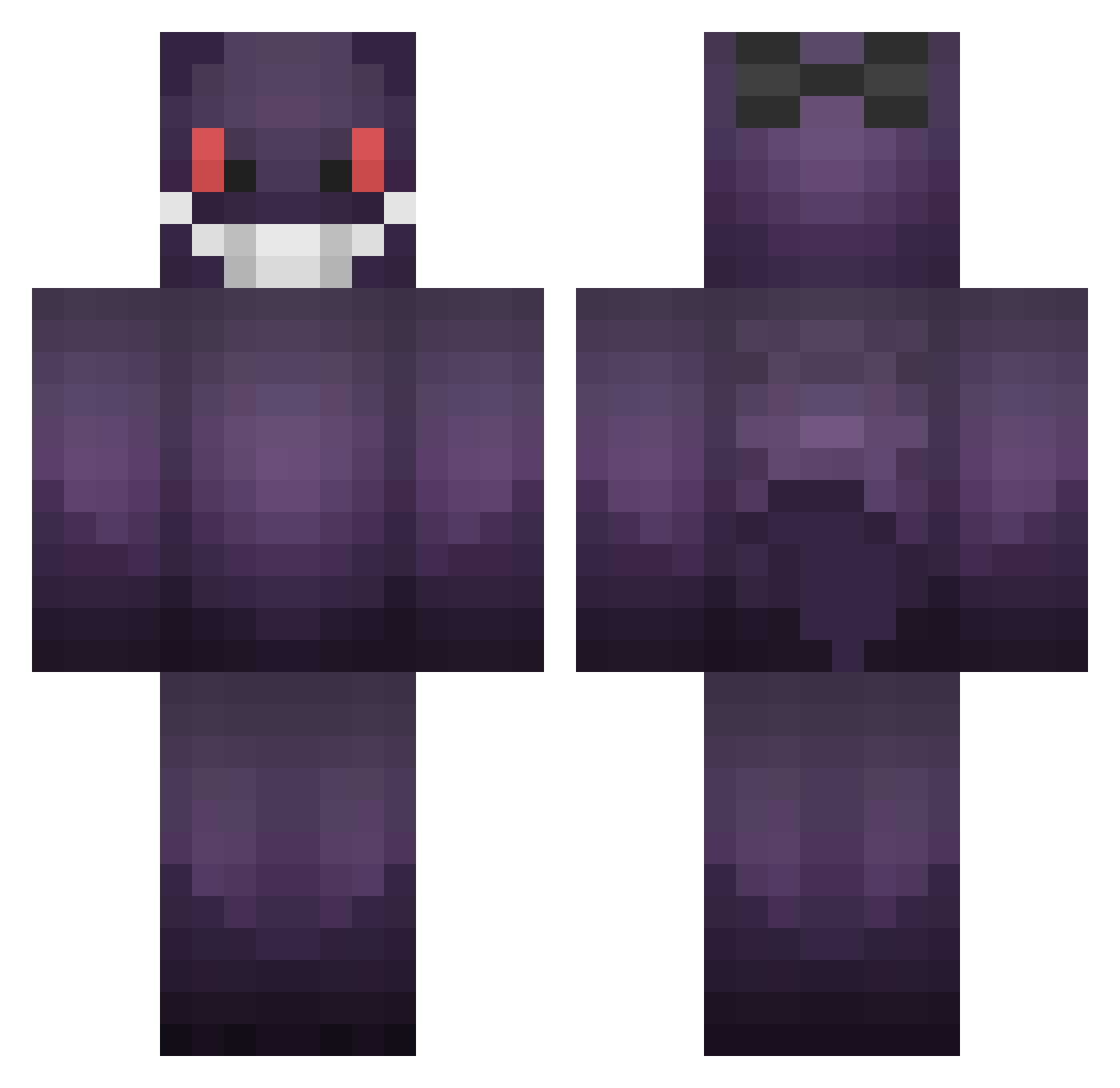 Cirevil Minecraft skin, front and back view