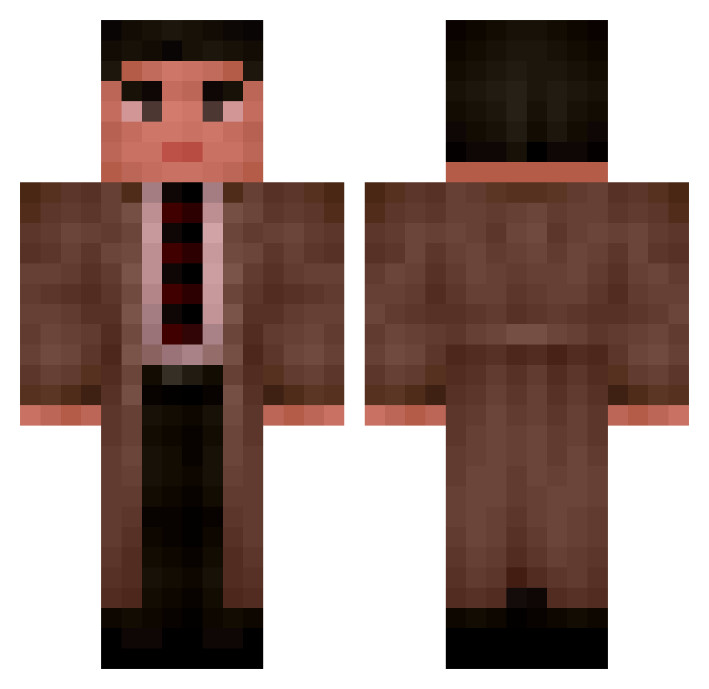 Bardiya Minecraft skin, front and back view