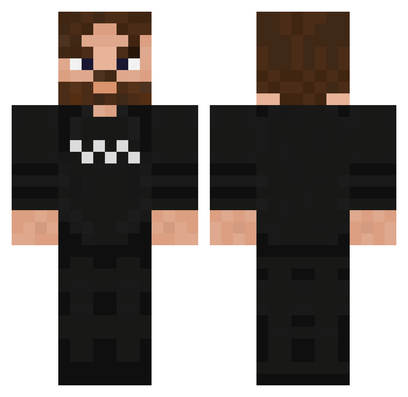 Acblackstyle Minecraft skin, front and back view