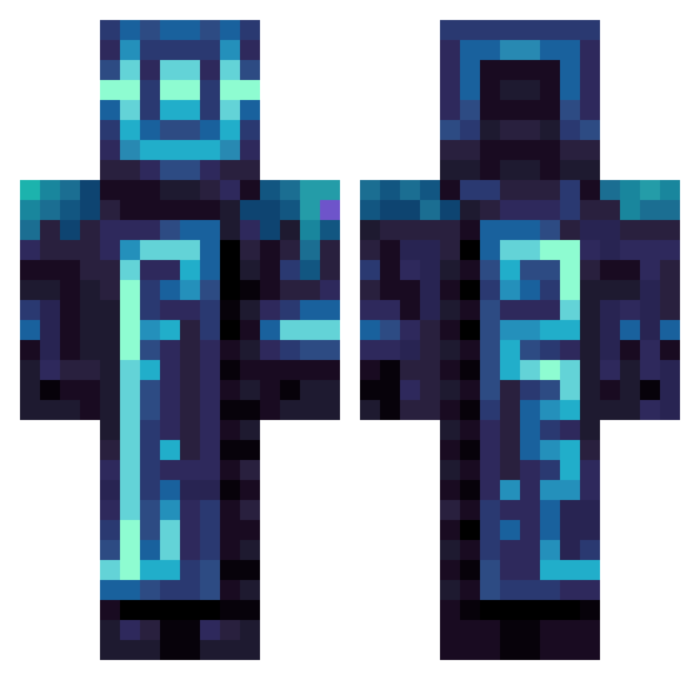 Chickenman2047 Minecraft skin, front and back view