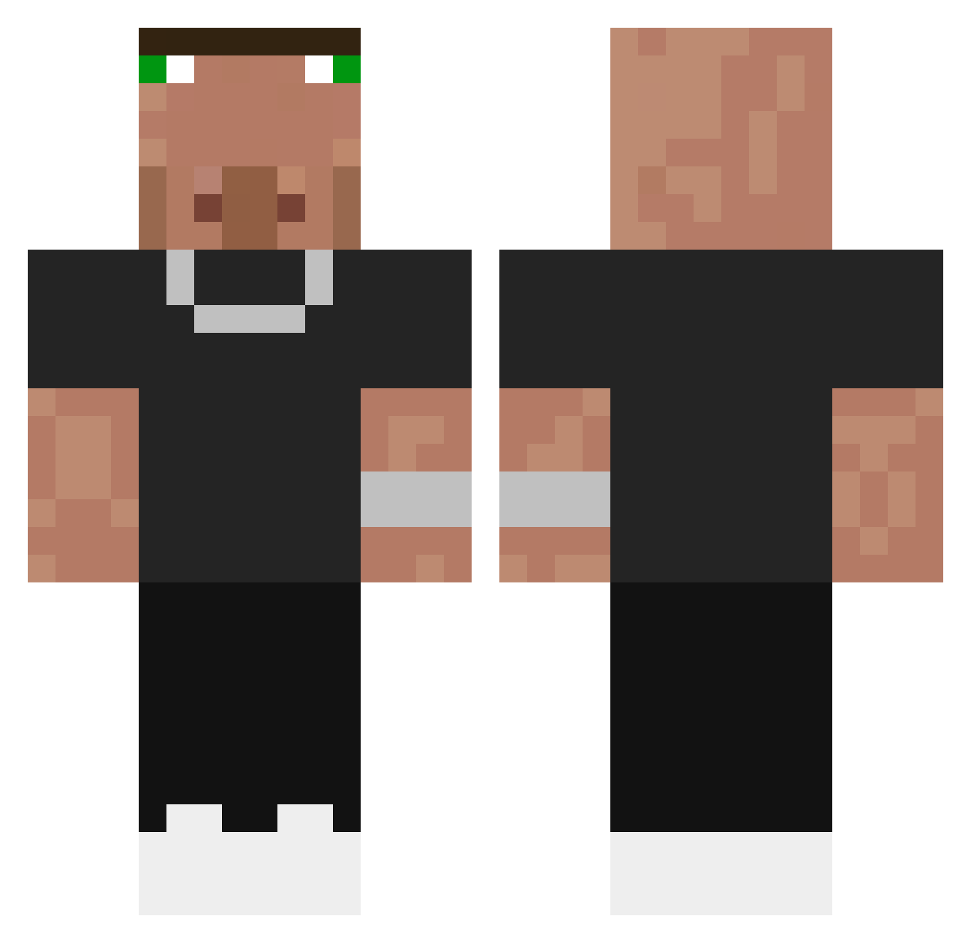 Zuckerpapa Minecraft skin, front and back view