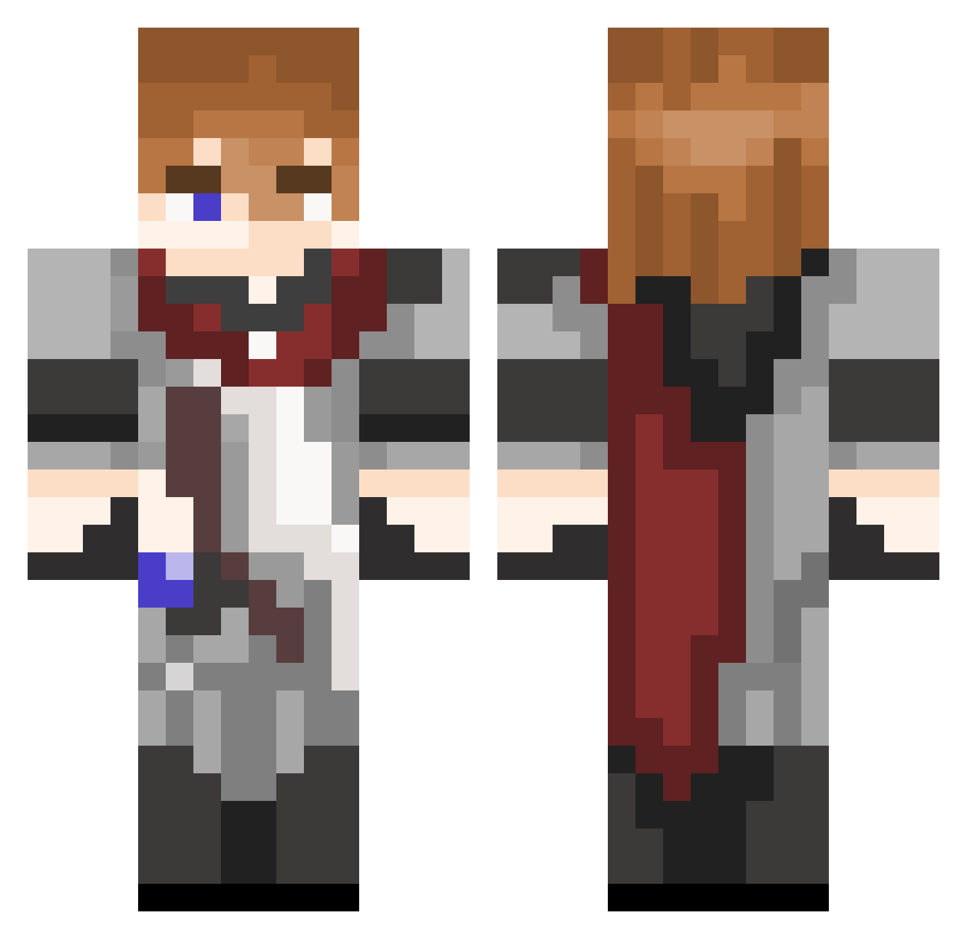 XAVEROSED Minecraft skin, front and back view