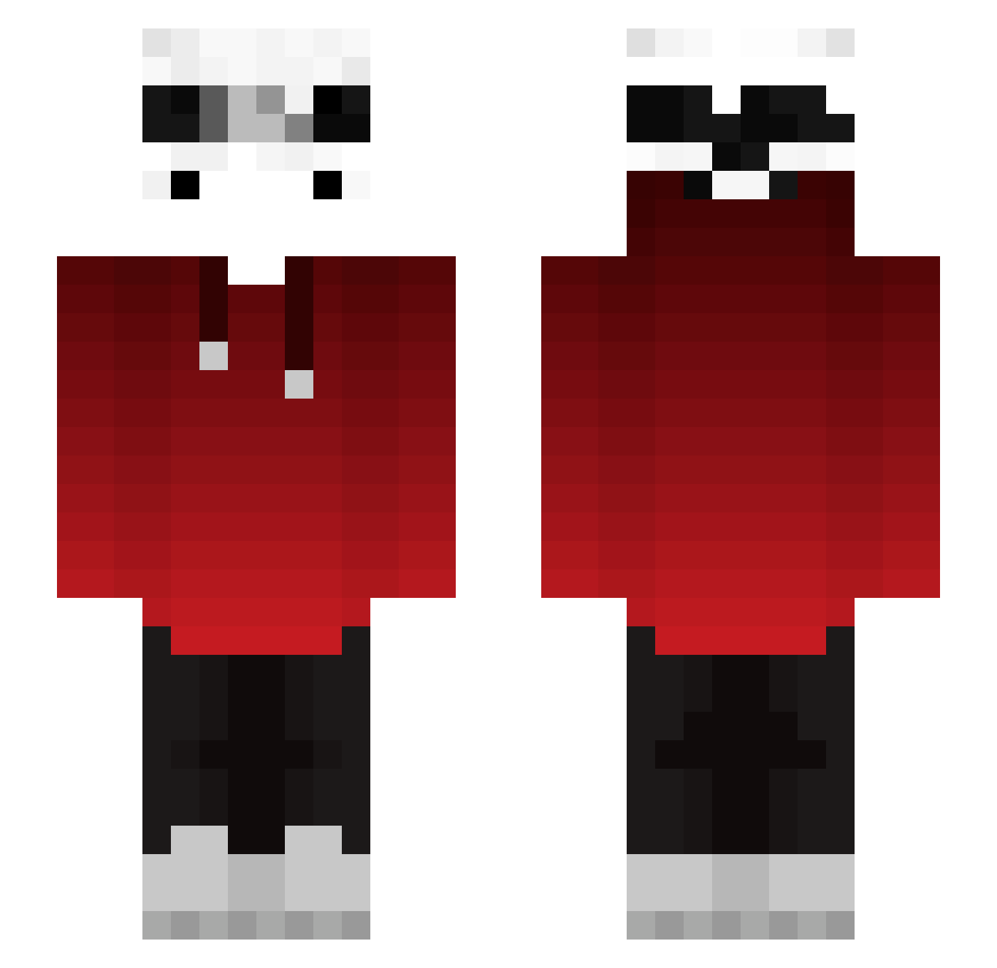 Rexsussy Minecraft skin, front and back view