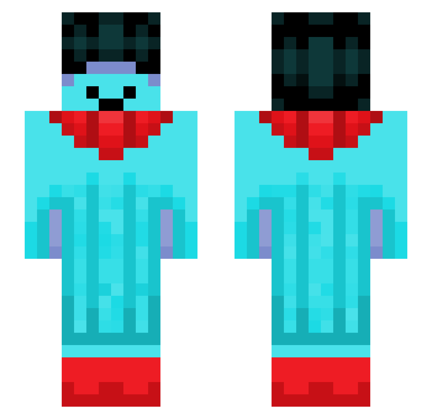 qluey Minecraft skin, front and back view