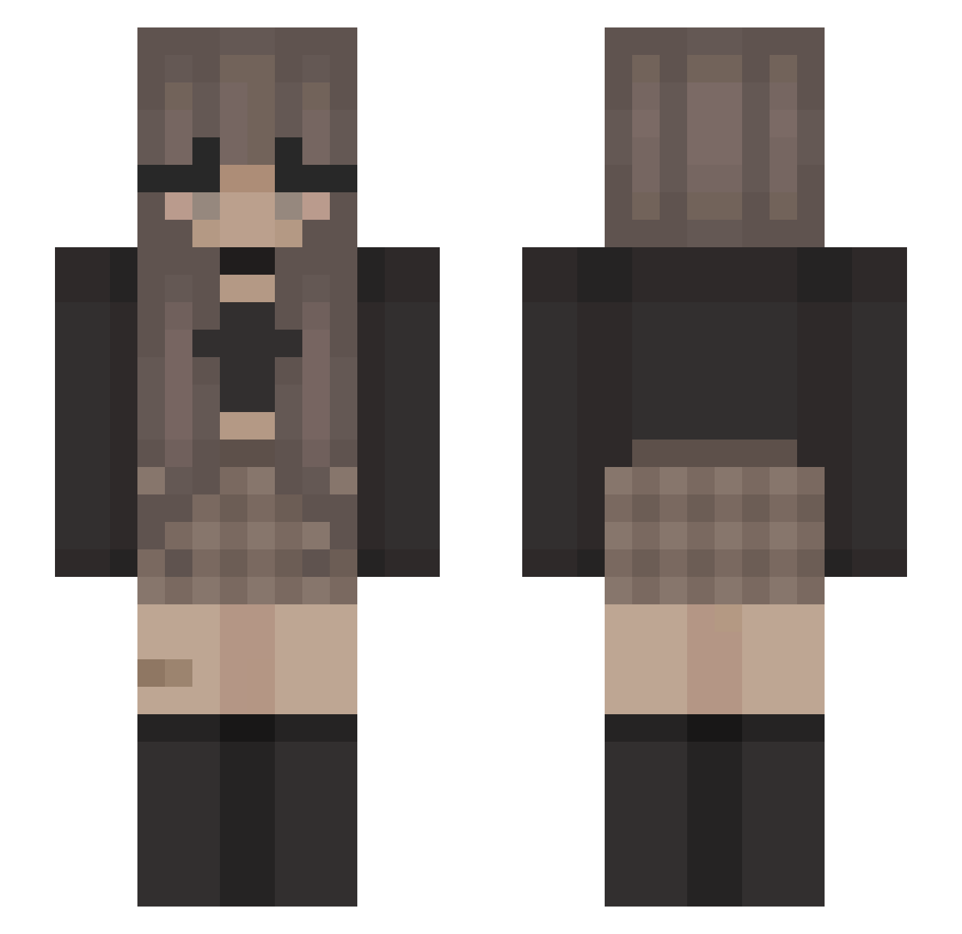 evaiscoolest Minecraft skin, front and back view