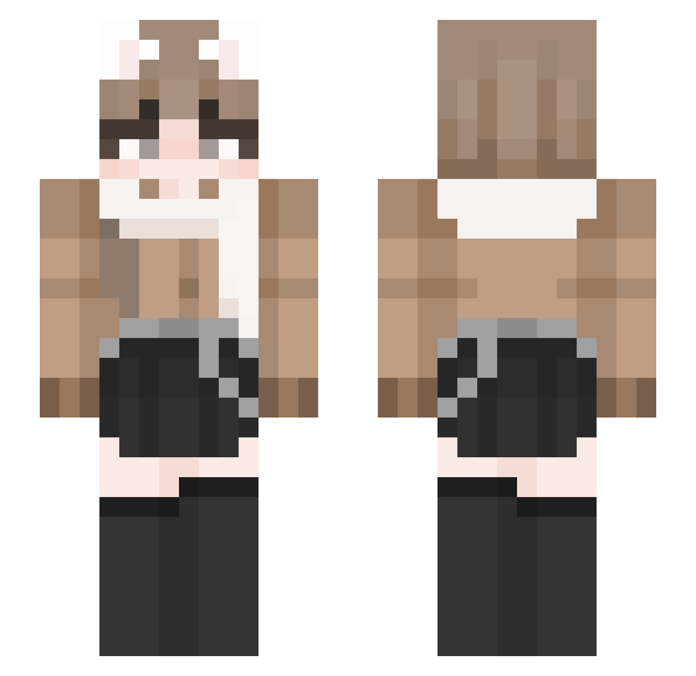 xeromessy Minecraft skin, front and back view
