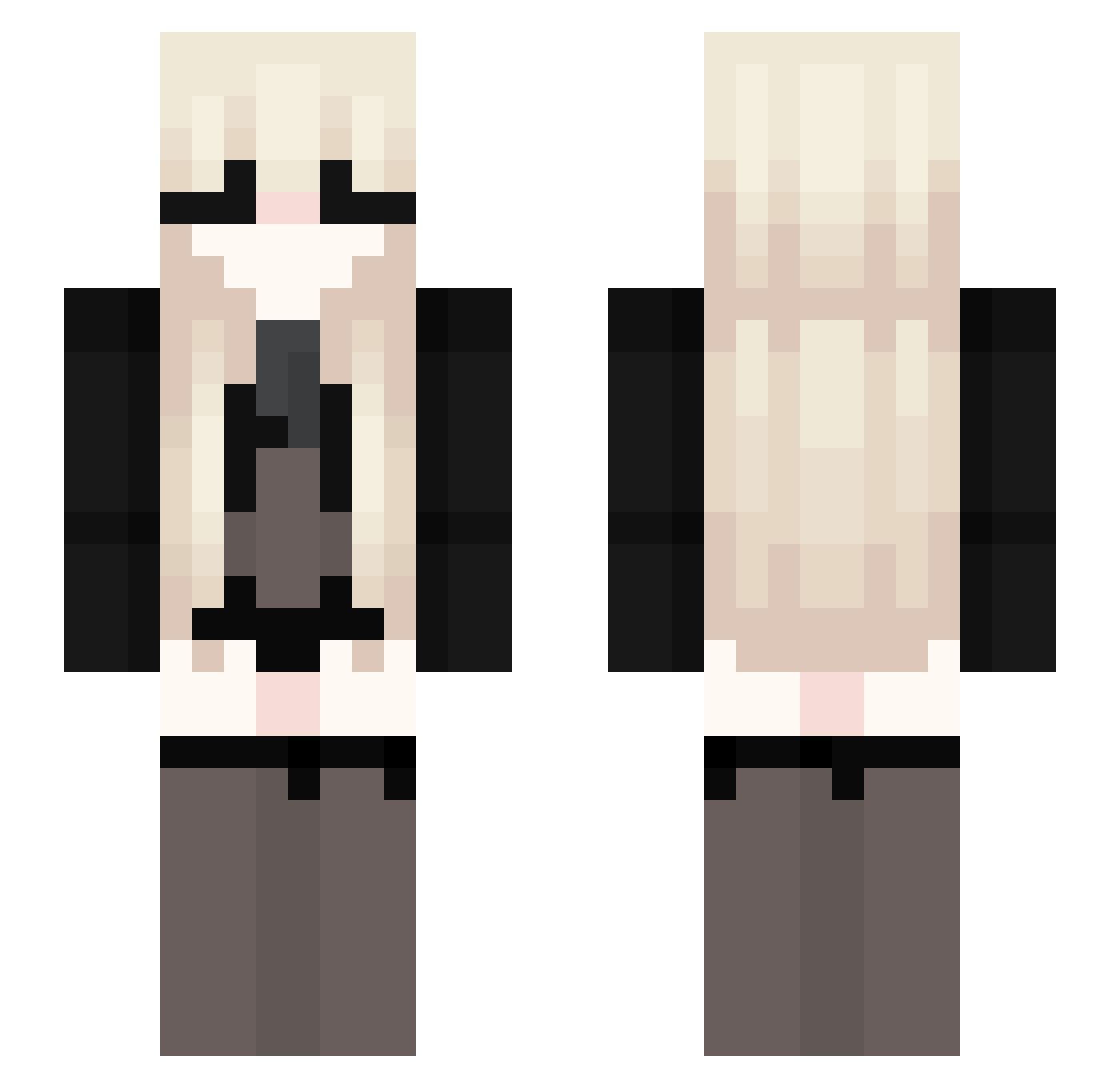 Sweet3830 Minecraft skin, front and back view