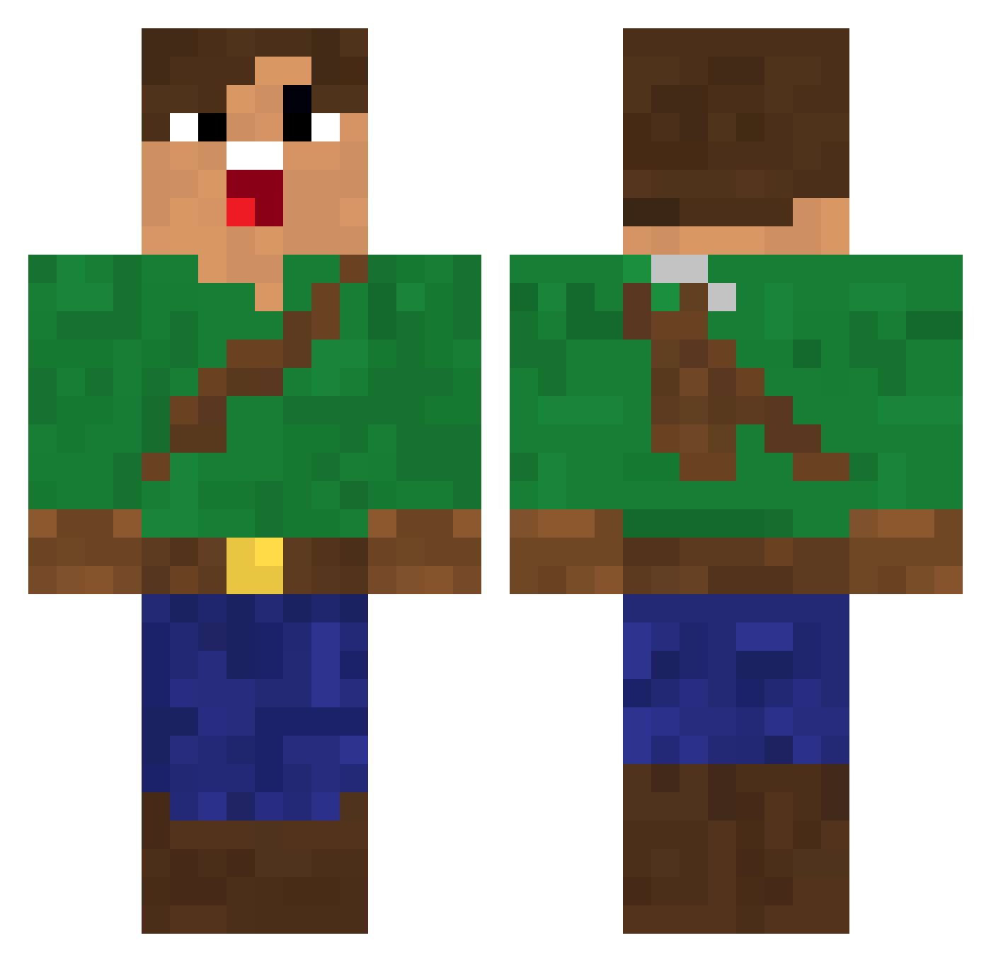TheHobbit5 Minecraft skin, front and back view