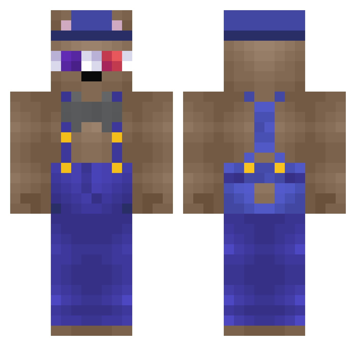sixblunts Minecraft skin, front and back view