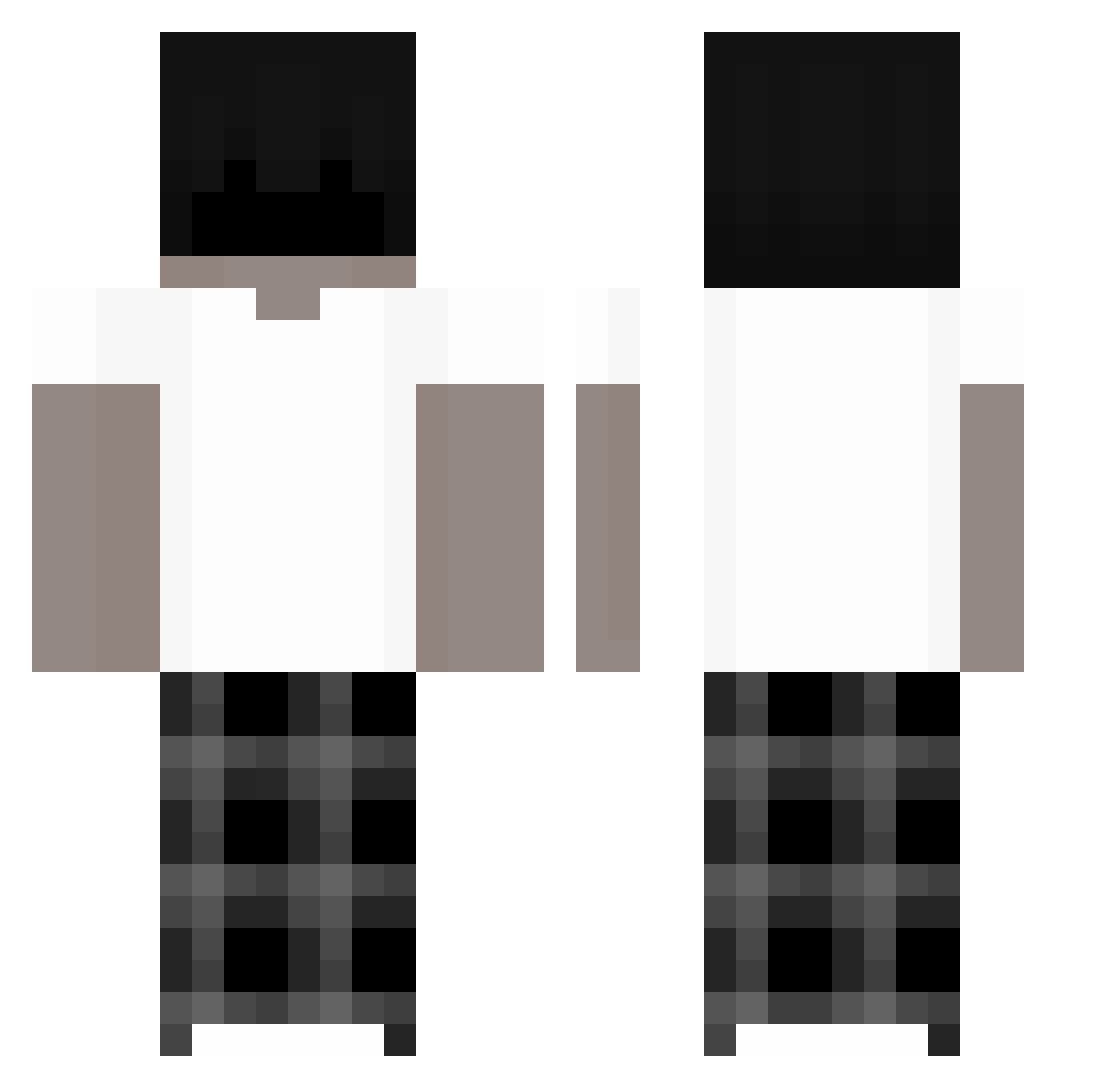 LiqhtXD Minecraft skin, front and back view