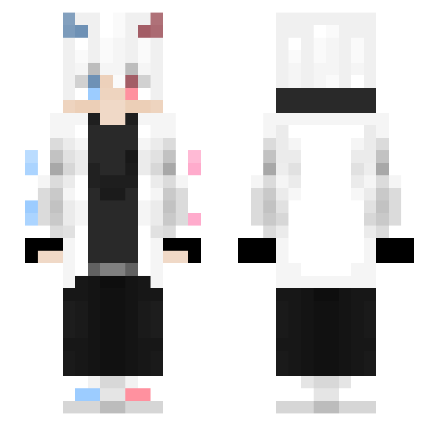 ShrimpTheFish Minecraft skin, front and back view