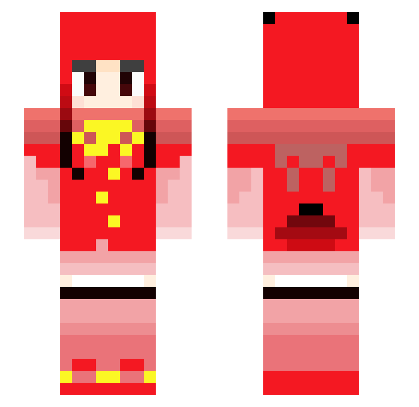 CHILLScarletIbis Minecraft skin, front and back view
