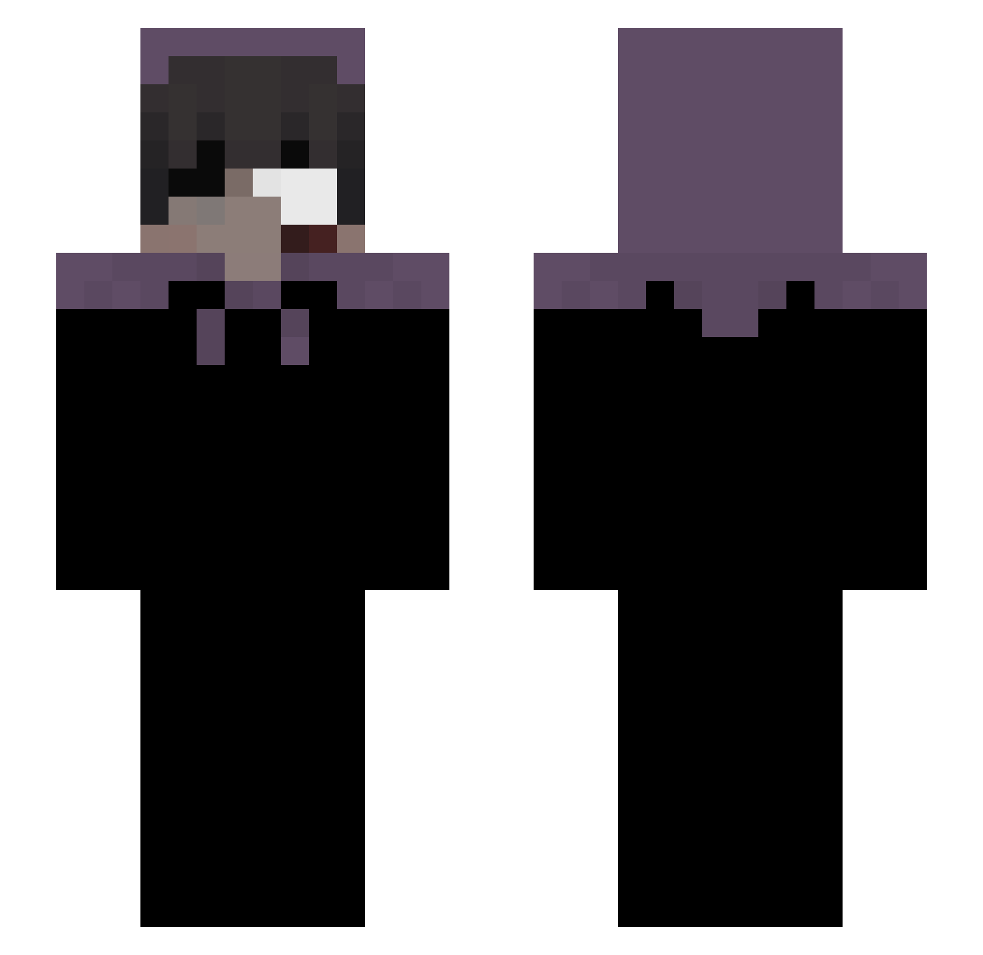 PRSMEXE Minecraft skin, front and back view