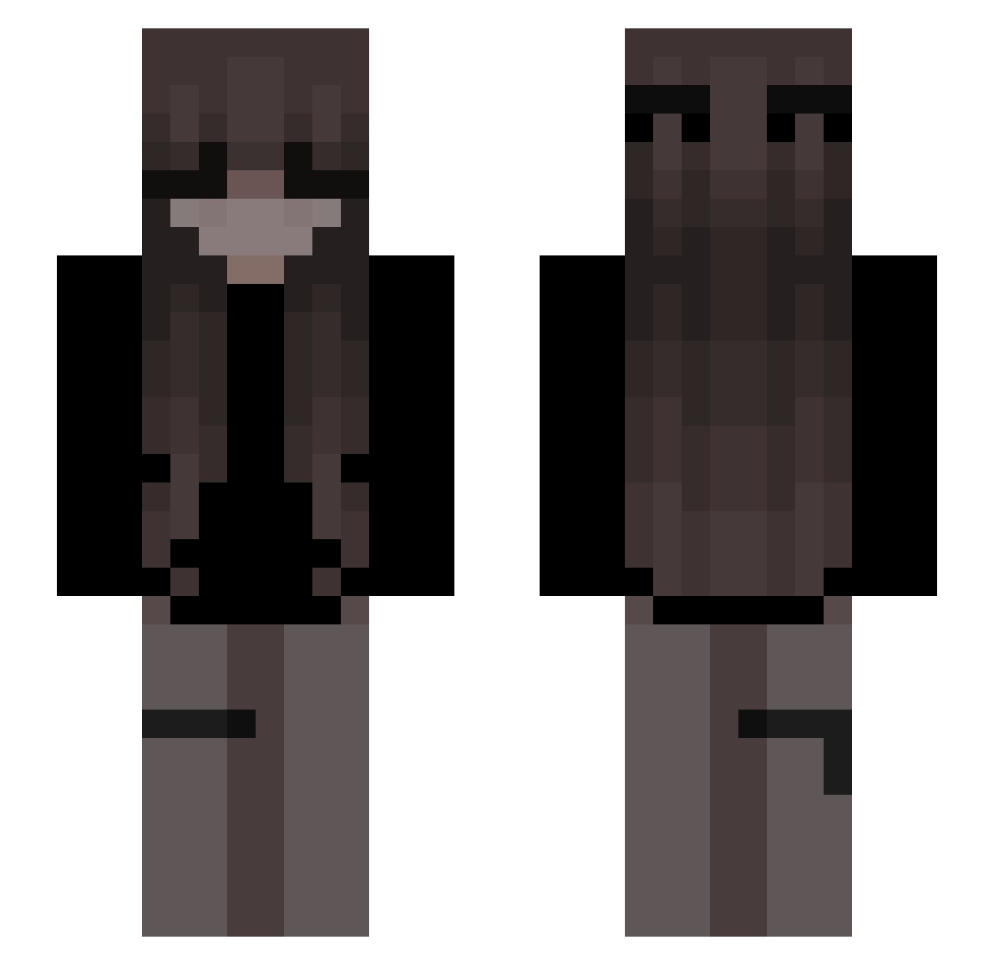 Schnanessa Minecraft skin, front and back view