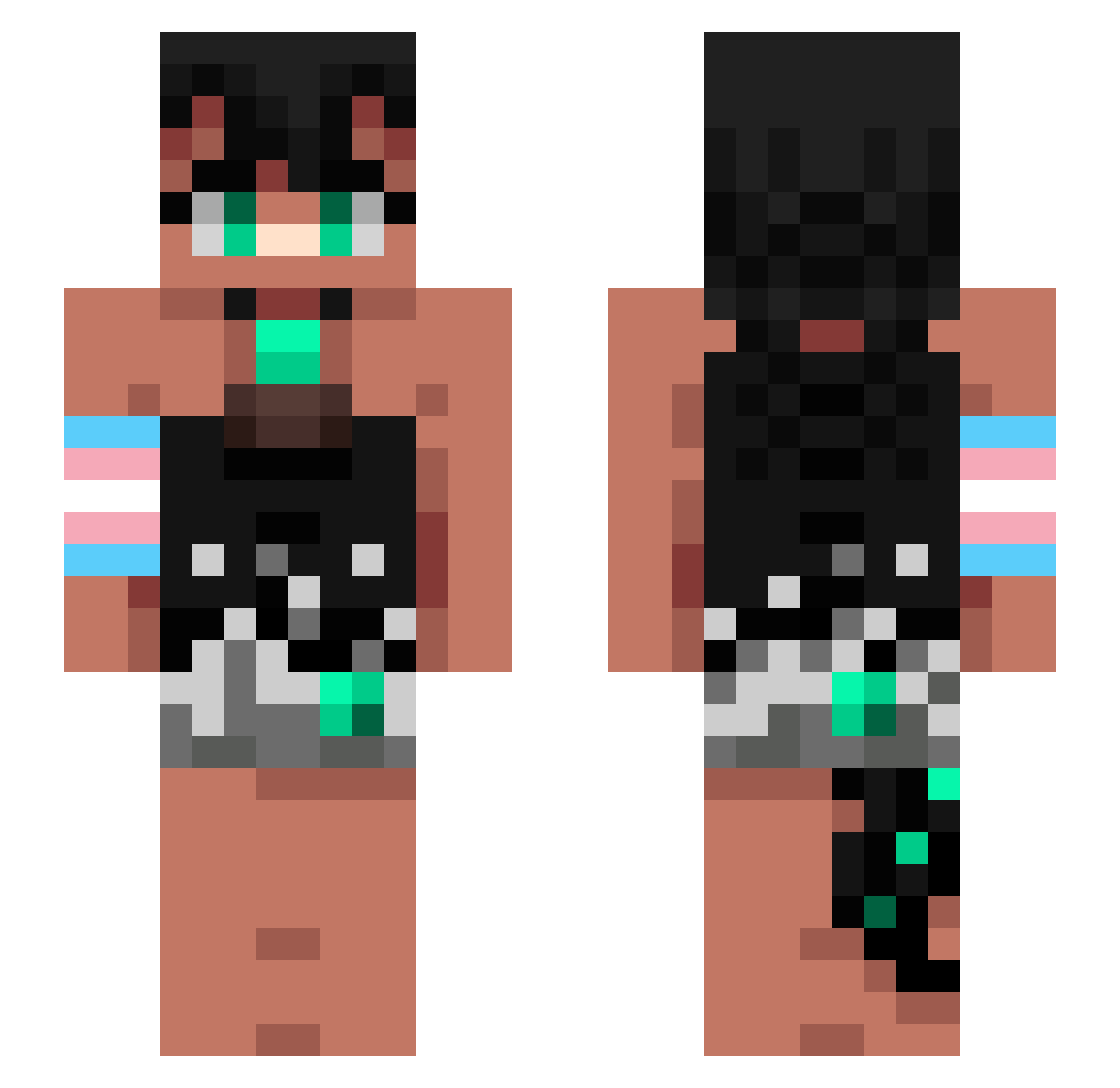 Stars_G Minecraft skin, front and back view