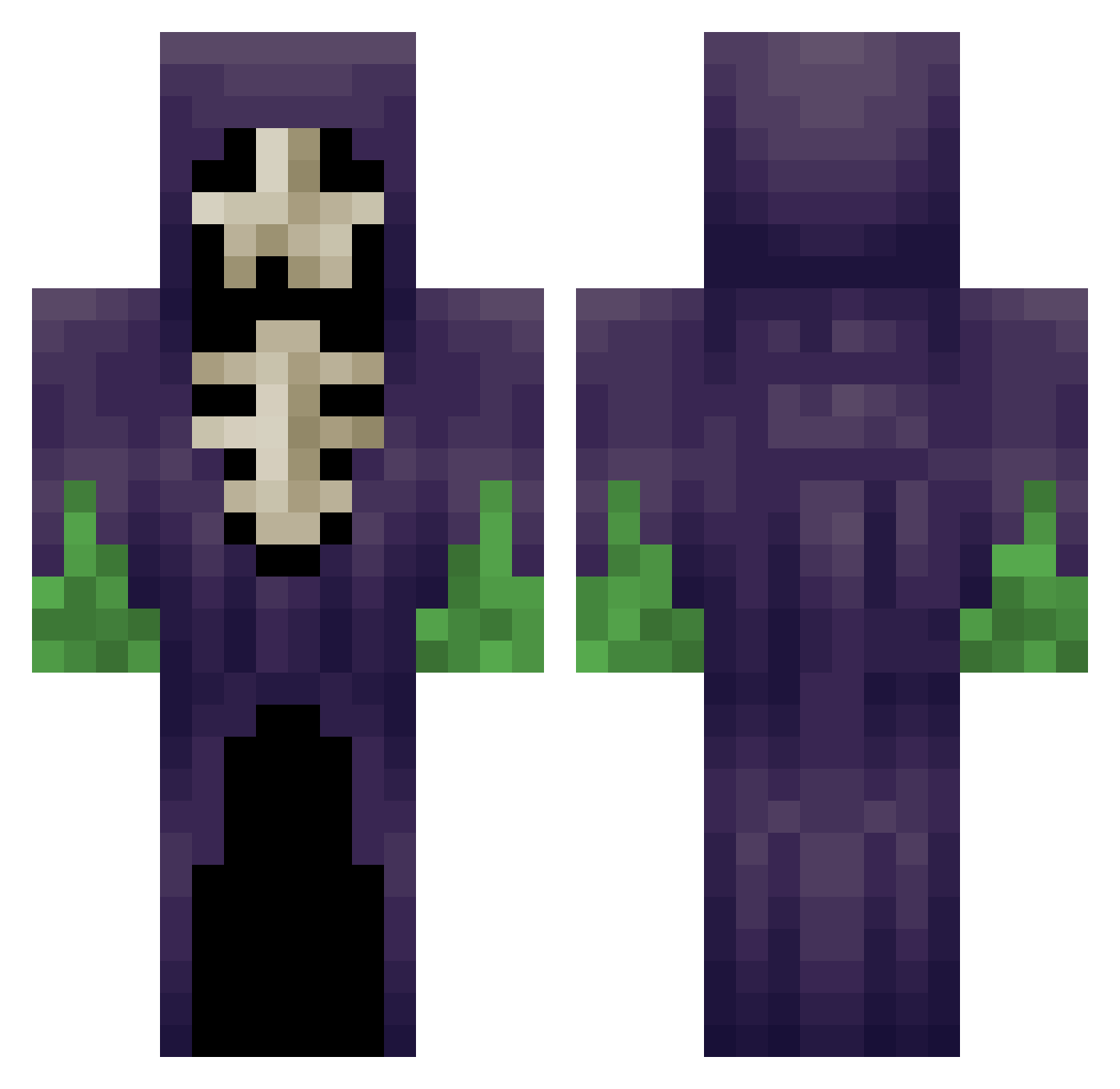 Wolfhai Minecraft skin, front and back view