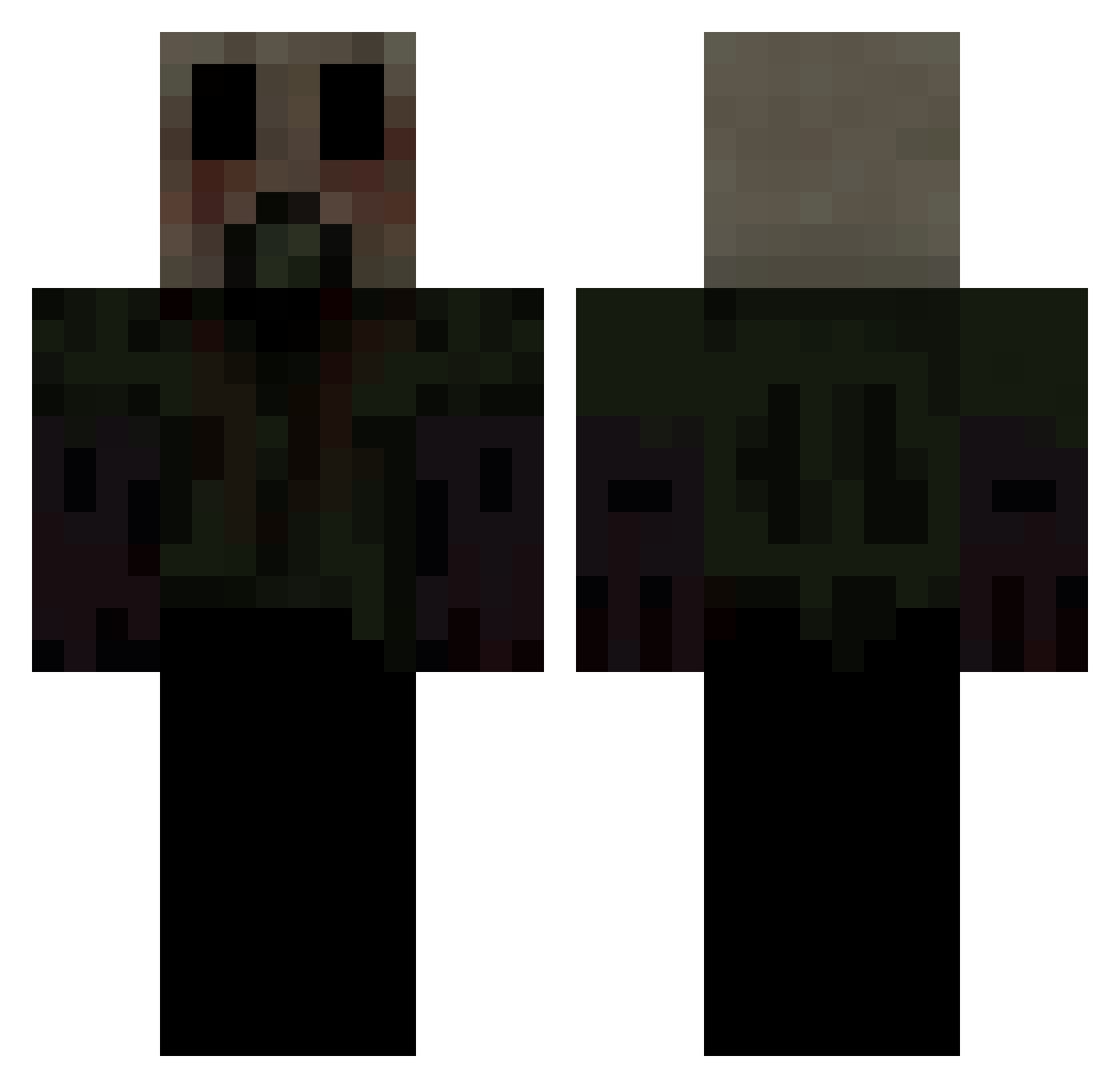 awastedlung Minecraft skin, front and back view