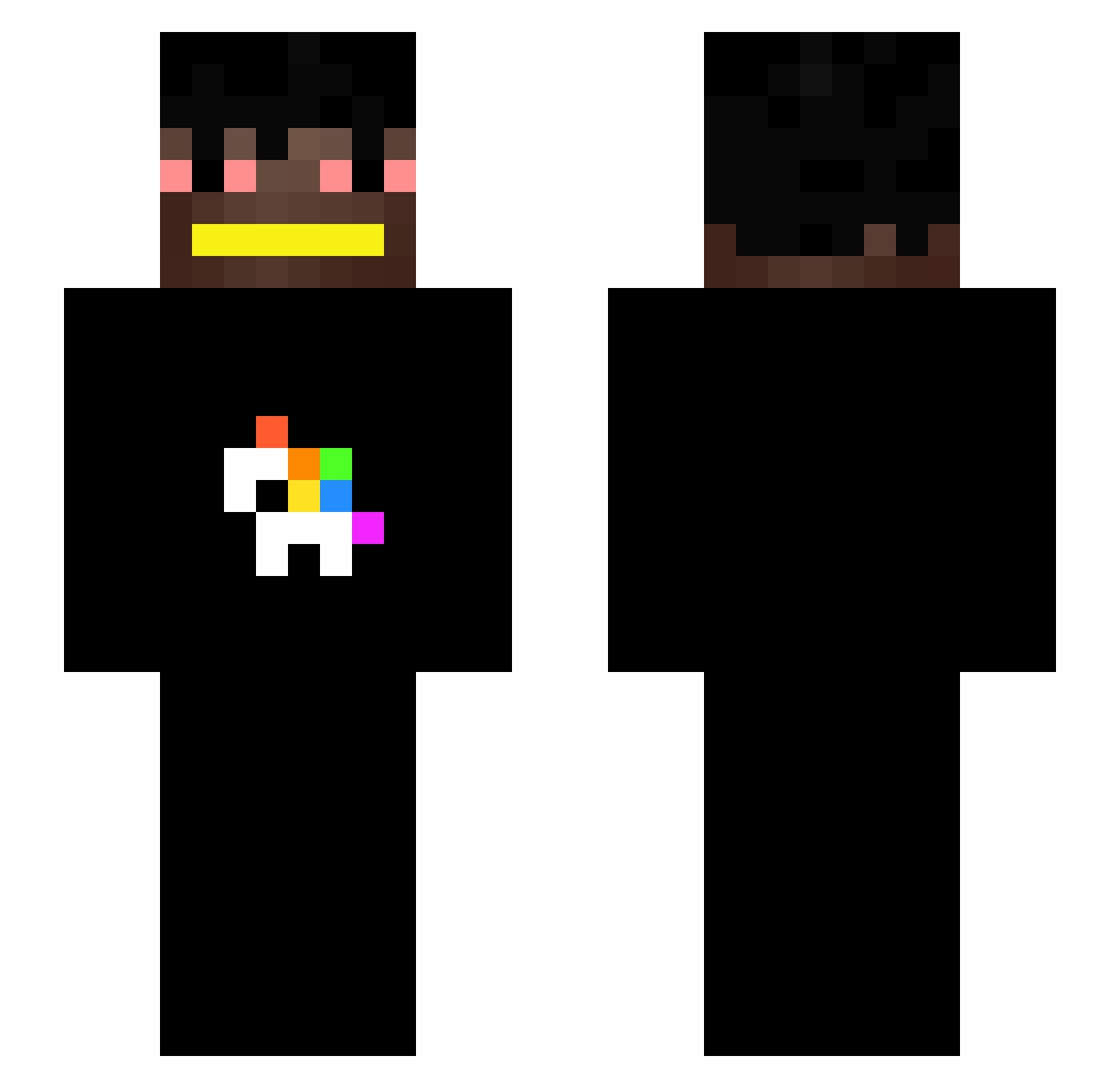 RotlichtMilieu Minecraft skin, front and back view