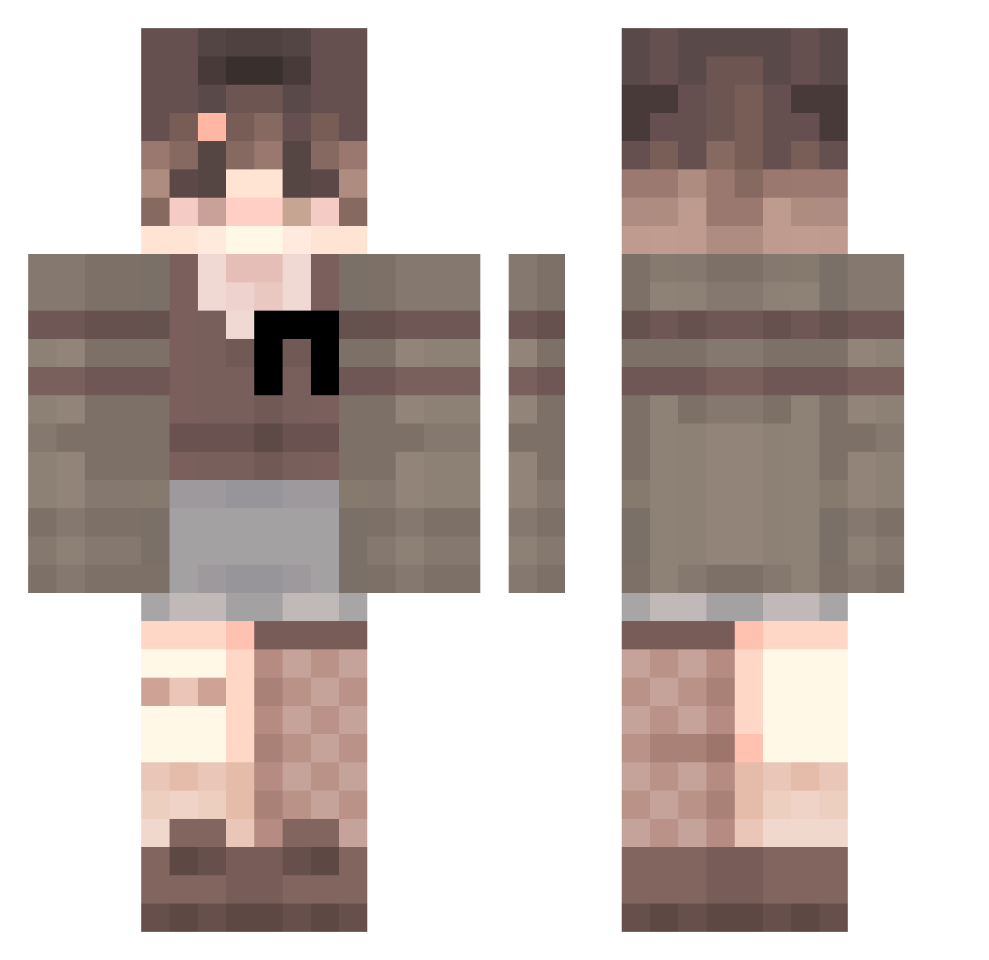 Gavick Minecraft skin, front and back view