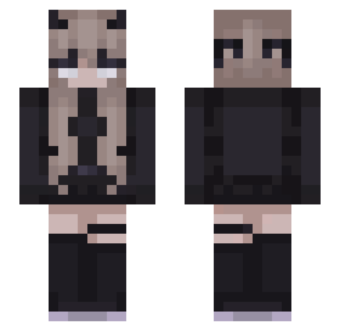 Thayan Minecraft skin, front and back view
