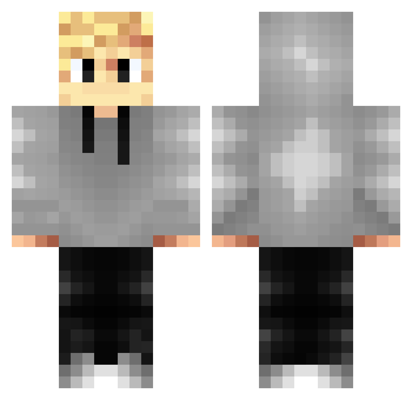 Vicra Minecraft skin, front and back view