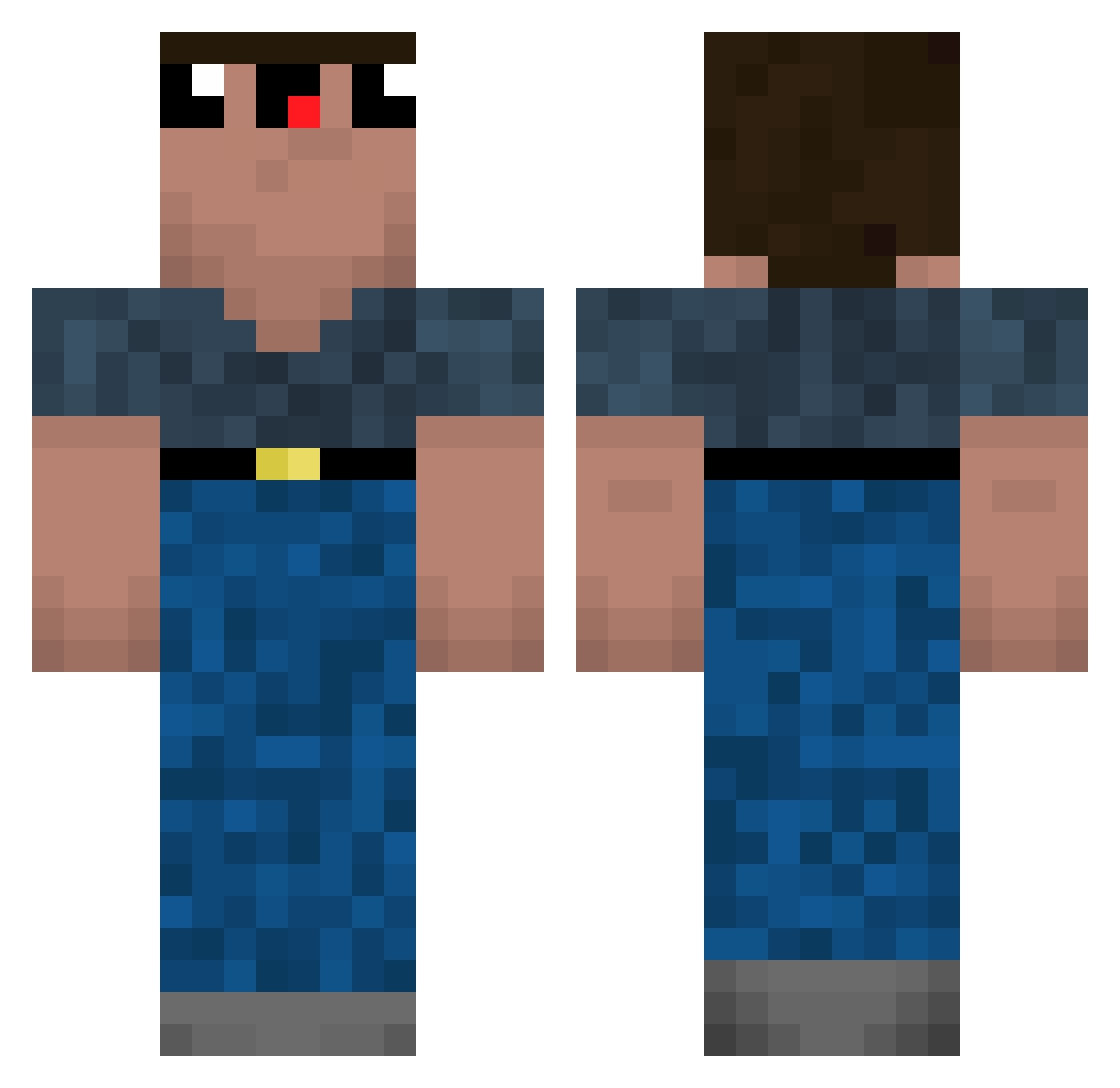 yona9010 Minecraft skin, front and back view