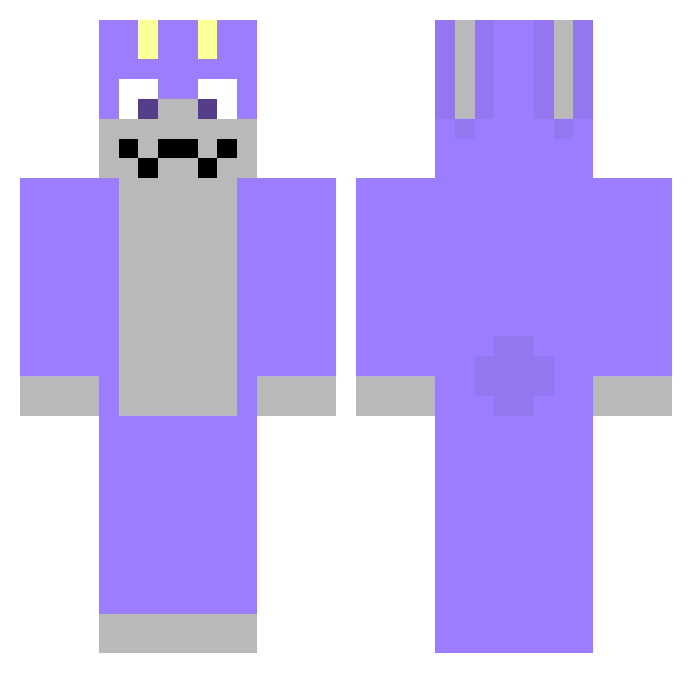 Clxodyz Minecraft skin, front and back view