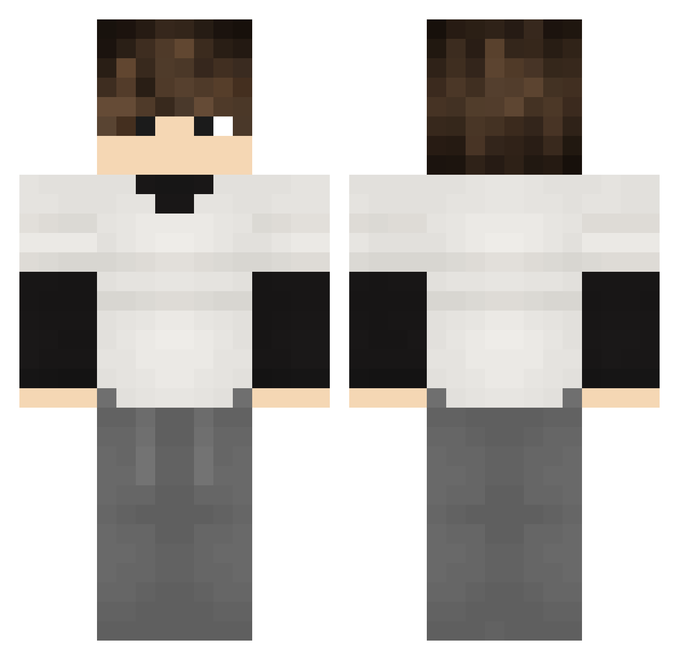 Snowywuz Minecraft skin, front and back view