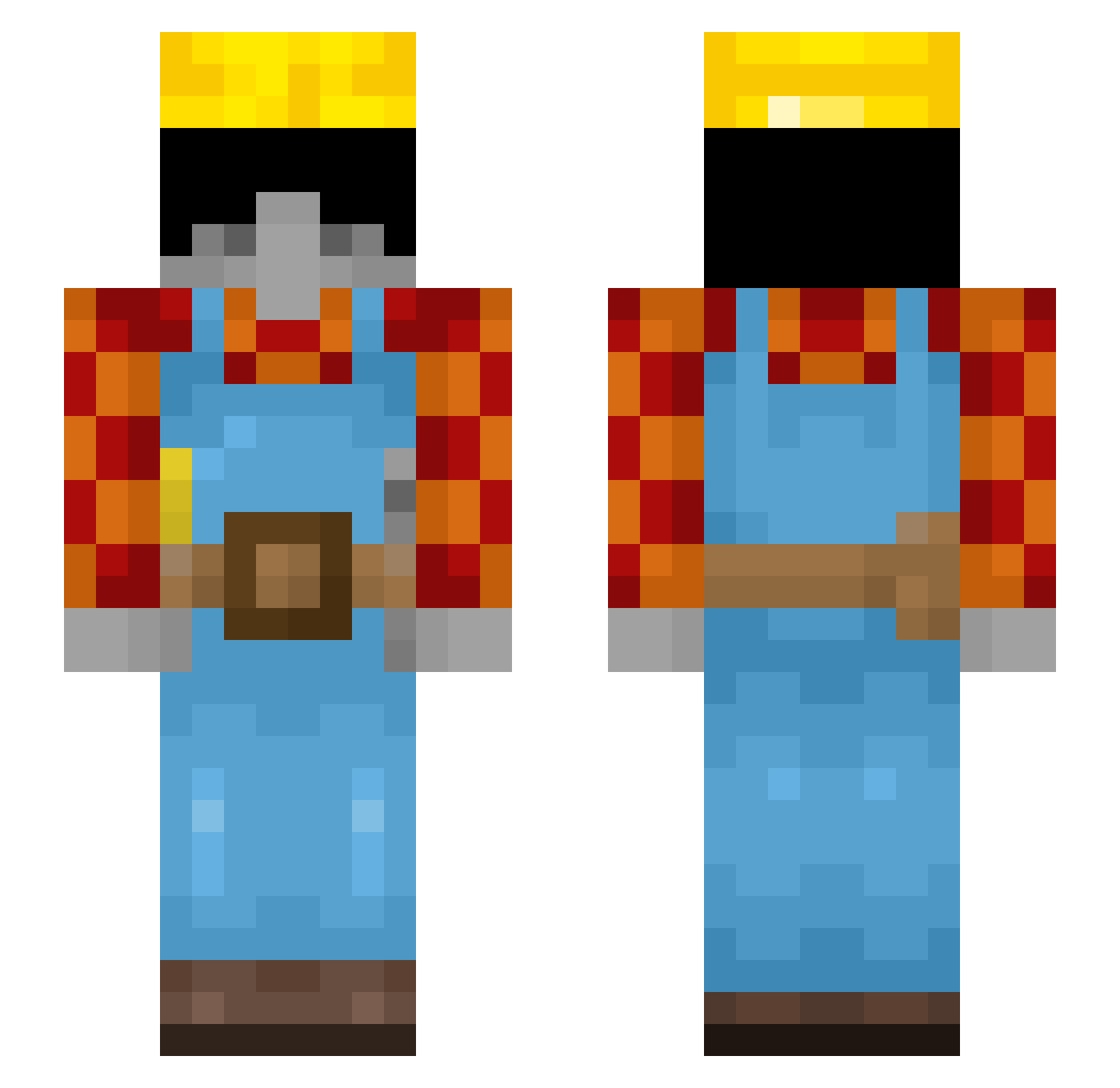 musalat Minecraft skin, front and back view