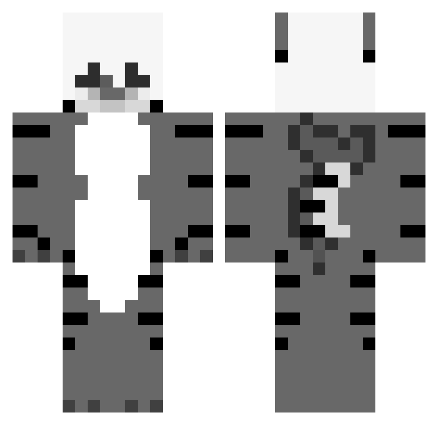 t0t2 Minecraft skin, front and back view