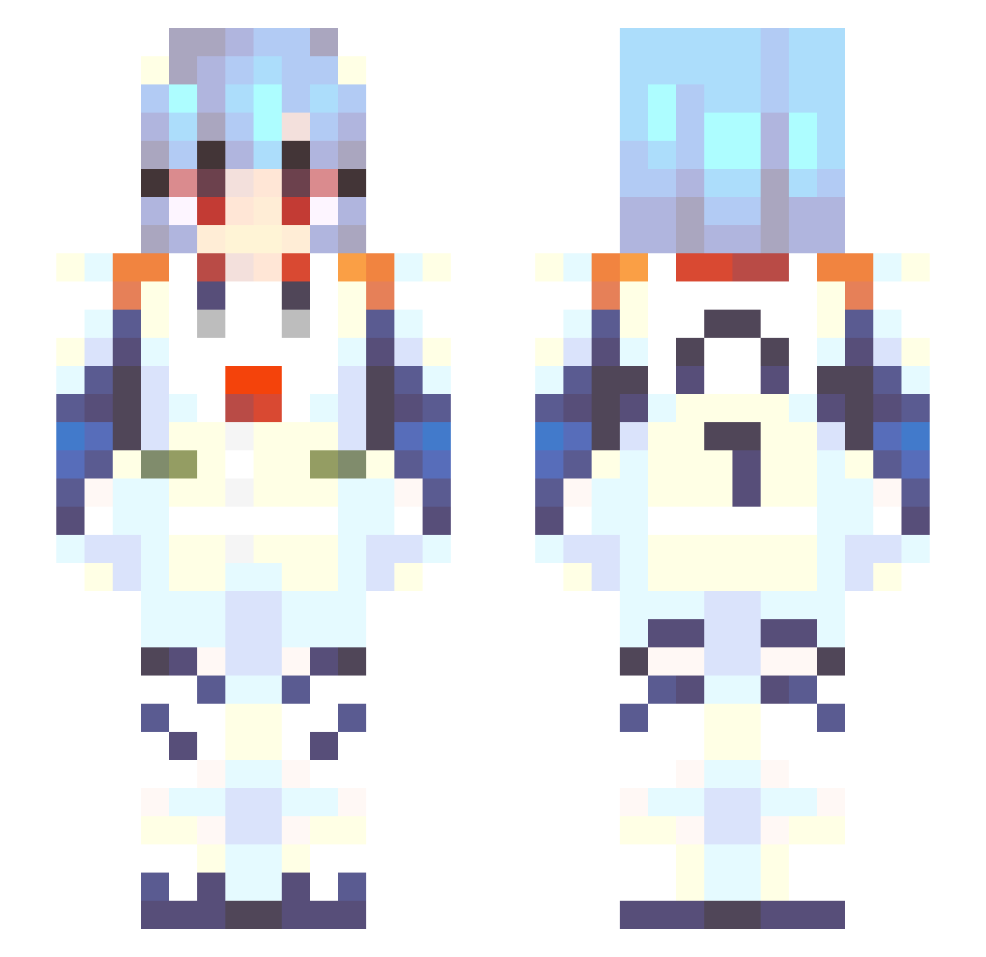 Leggiest Minecraft skin, front and back view