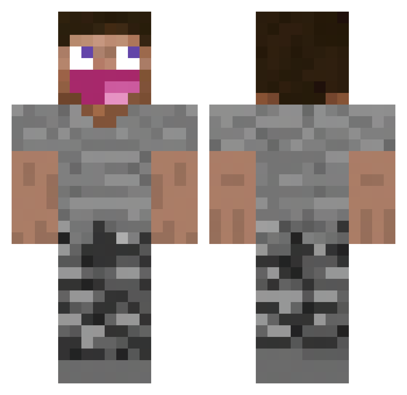 UMUSTPLA Minecraft skin, front and back view