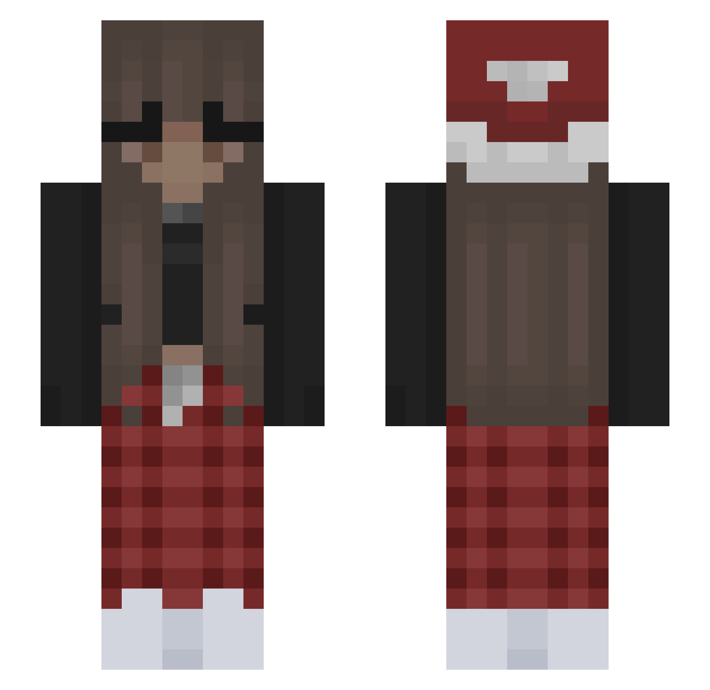 rissakkuma Minecraft skin, front and back view