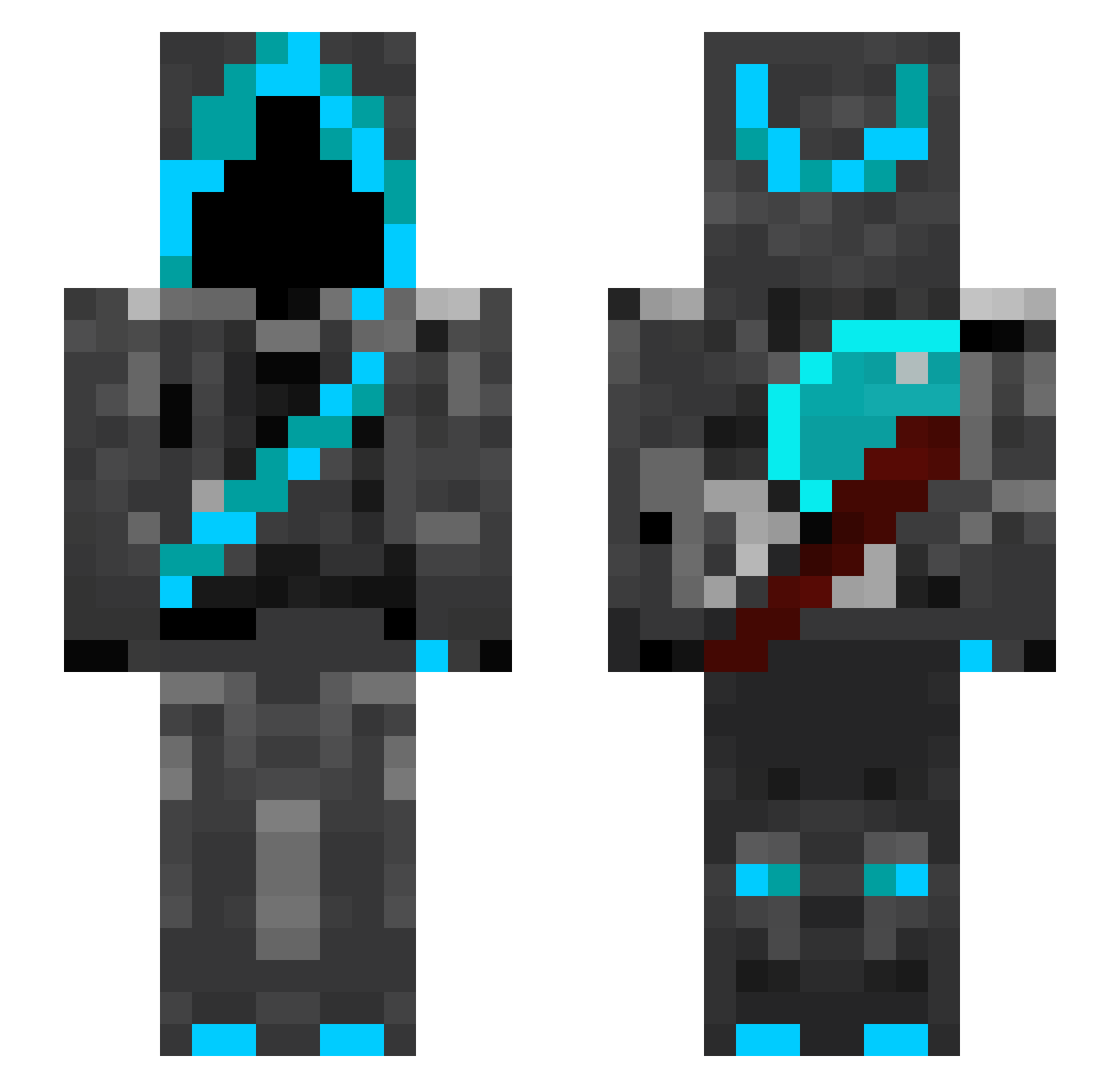 X_ZiROo Minecraft skin, front and back view