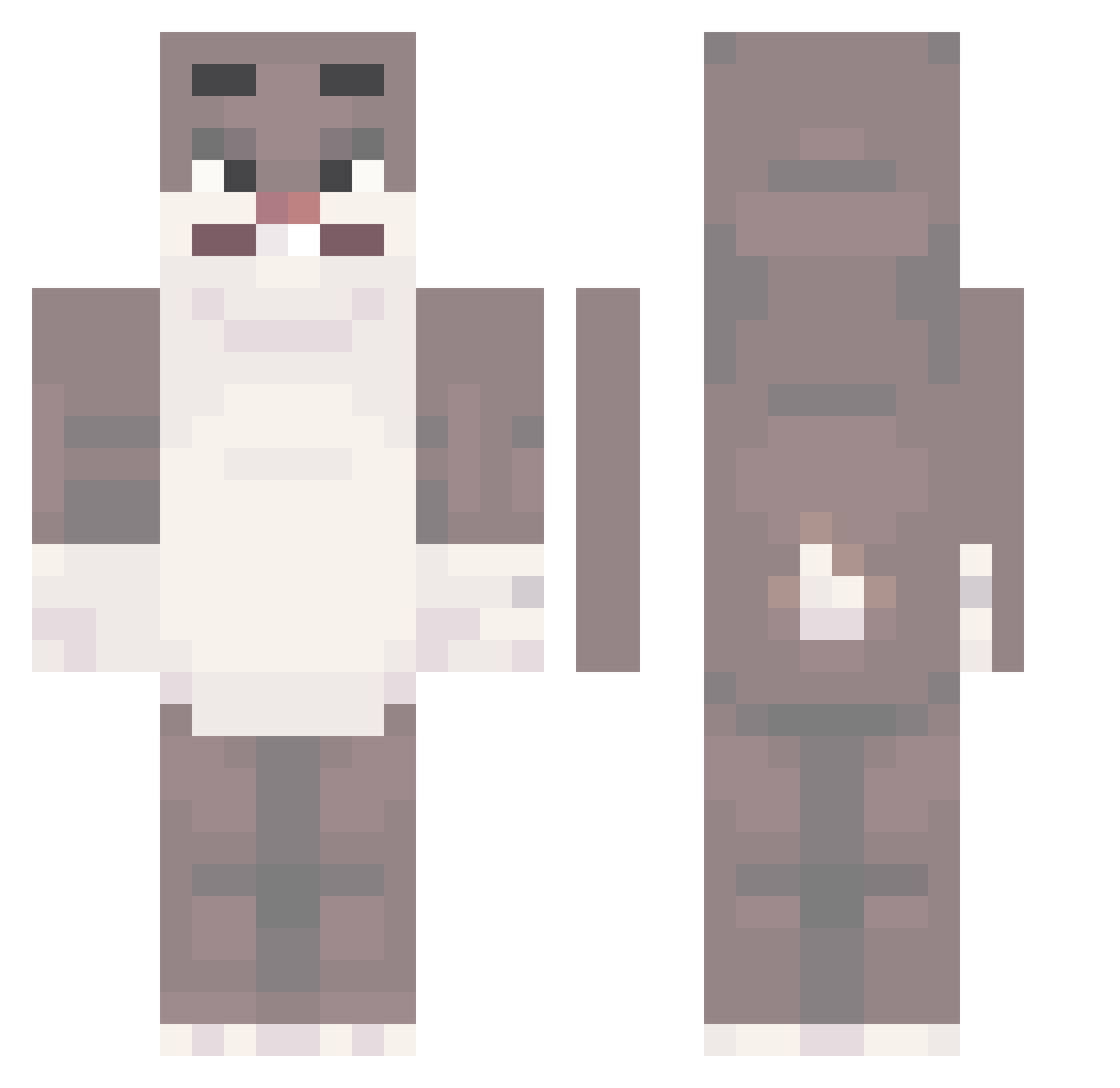 AJB8 Minecraft skin, front and back view