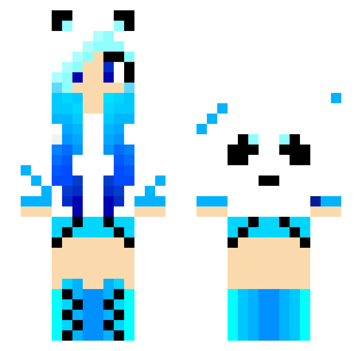 Ivett Minecraft skin, front and back view
