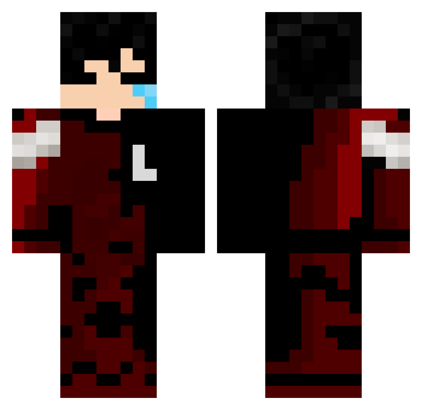 Rxanzera Minecraft skin, front and back view