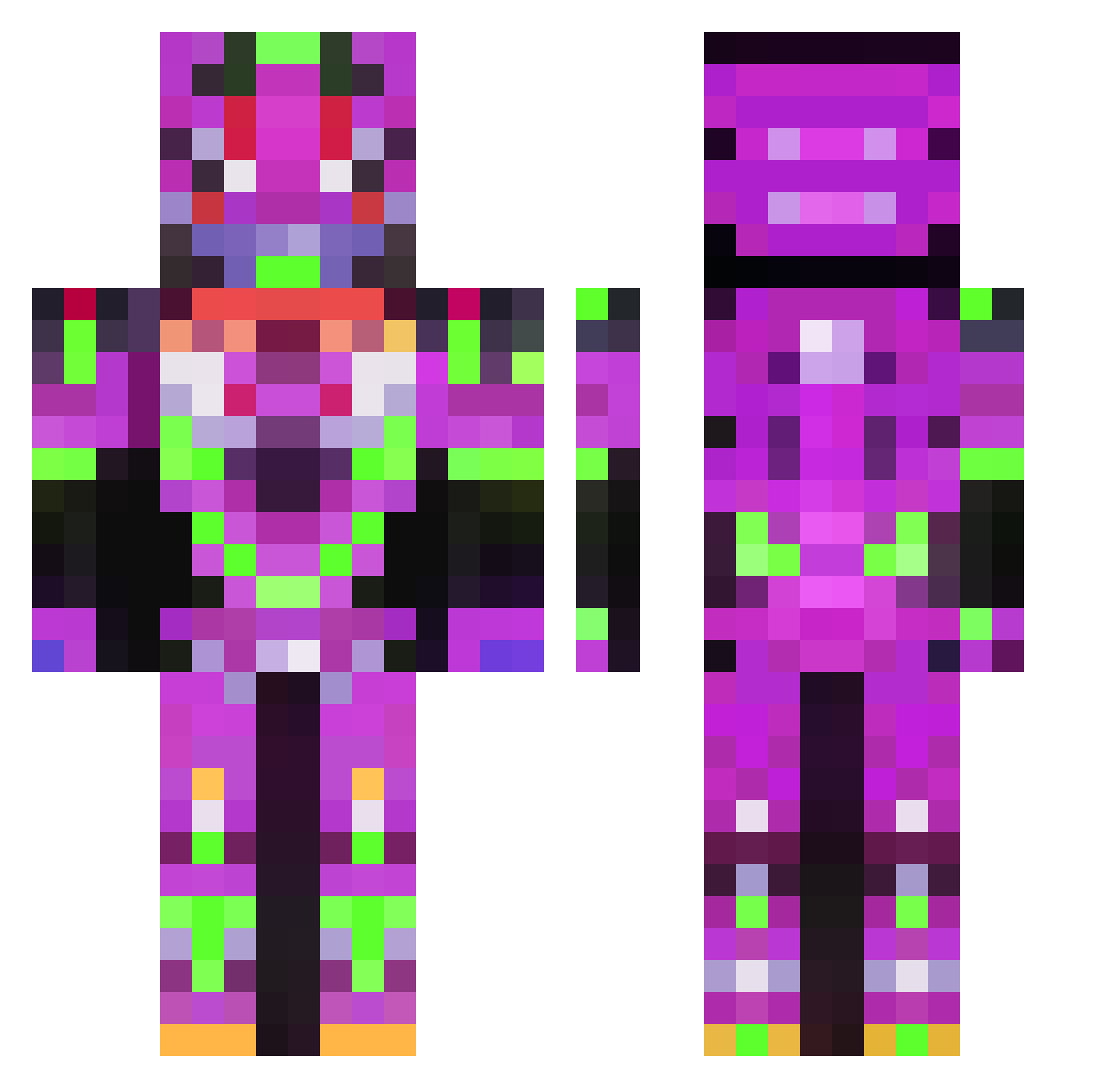 wandawa Minecraft skin, front and back view