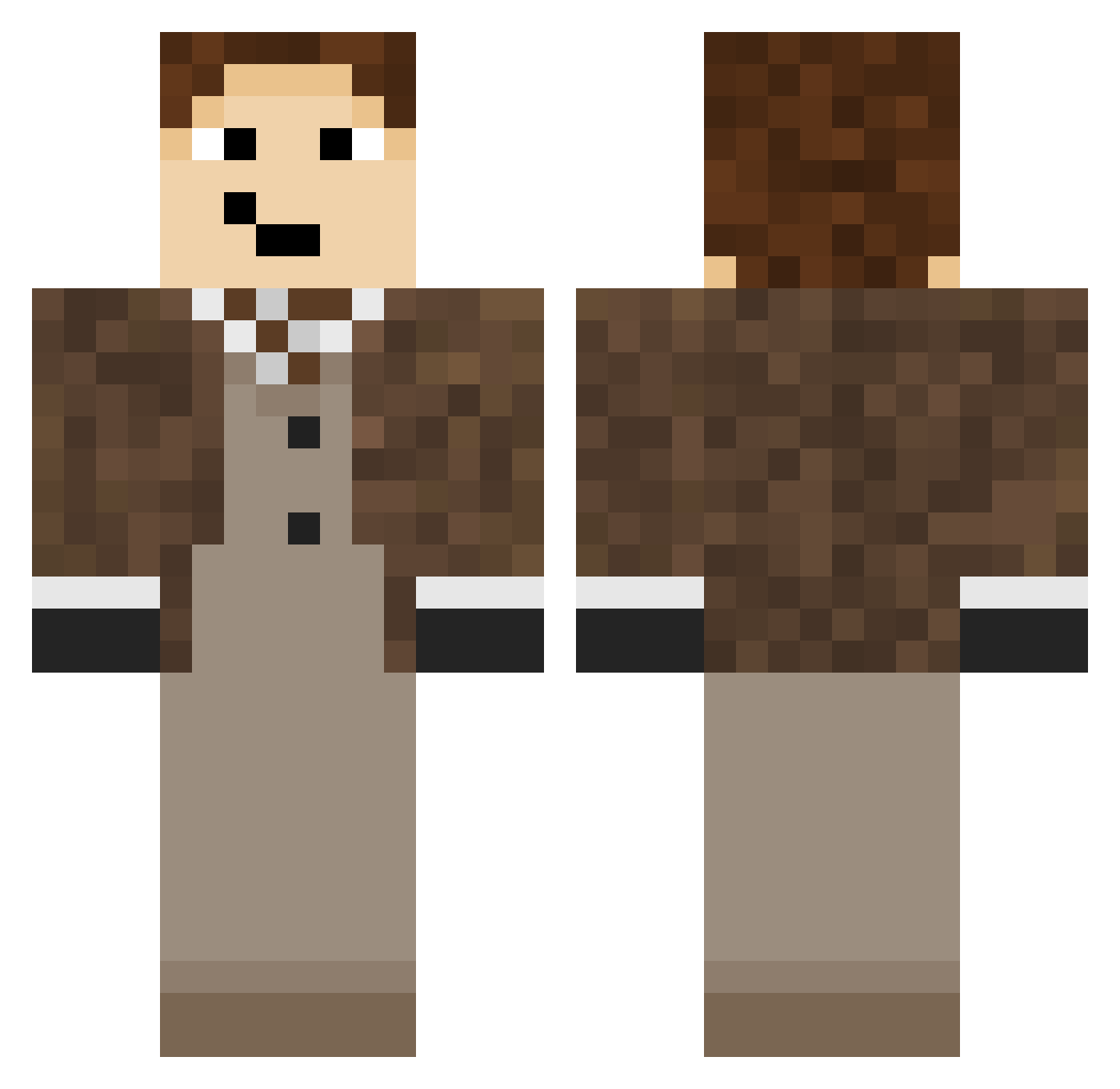 opalites Minecraft skin, front and back view