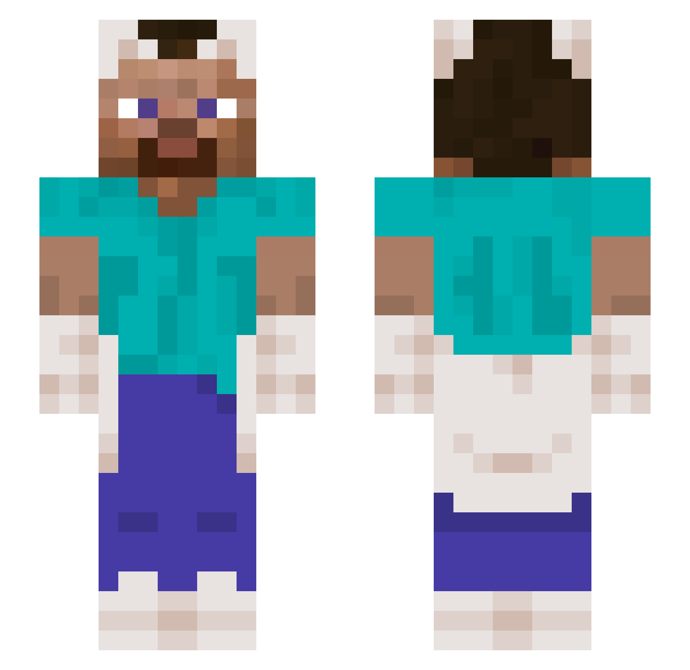 telioespa Minecraft skin, front and back view
