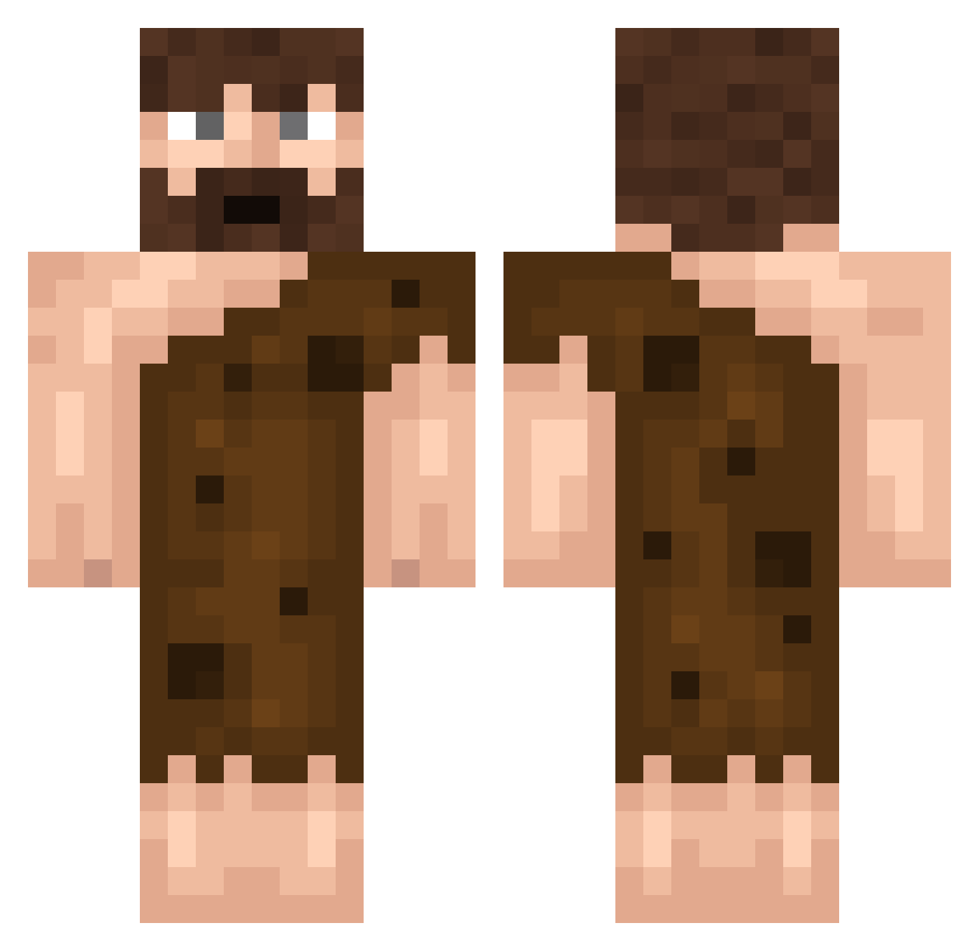 WolfJere Minecraft skin, front and back view