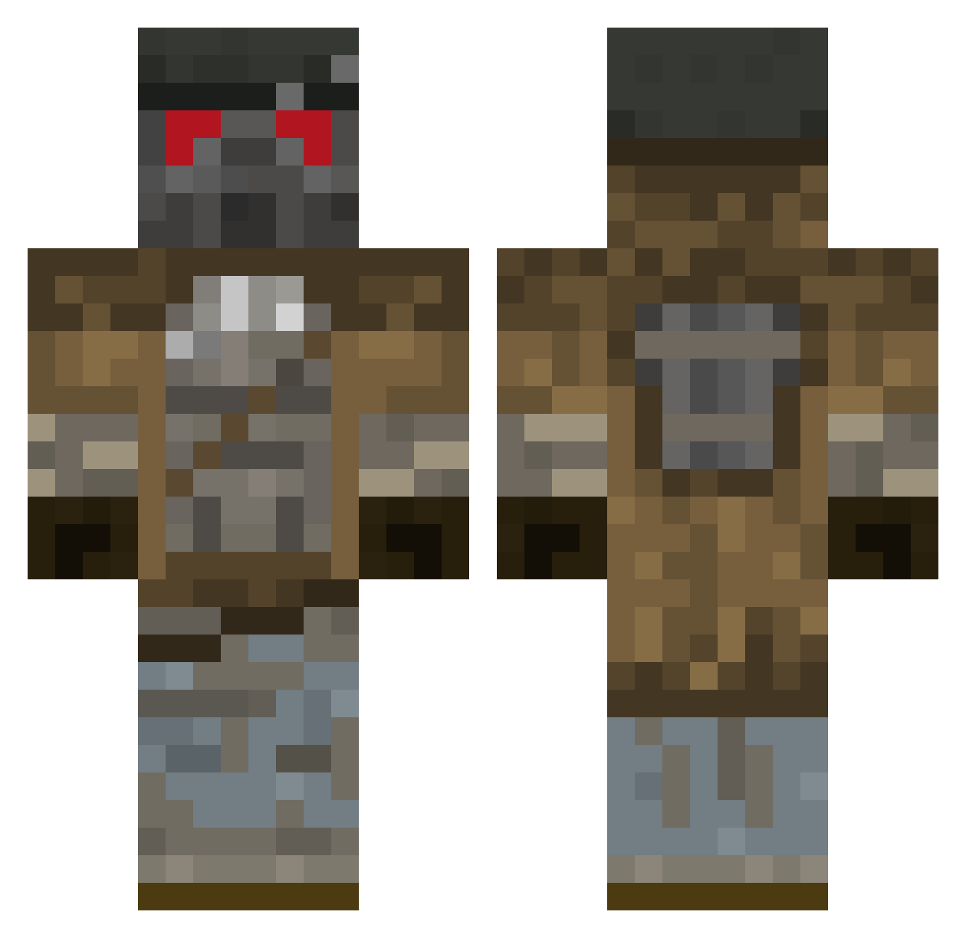 gsHappiness Minecraft skin, front and back view