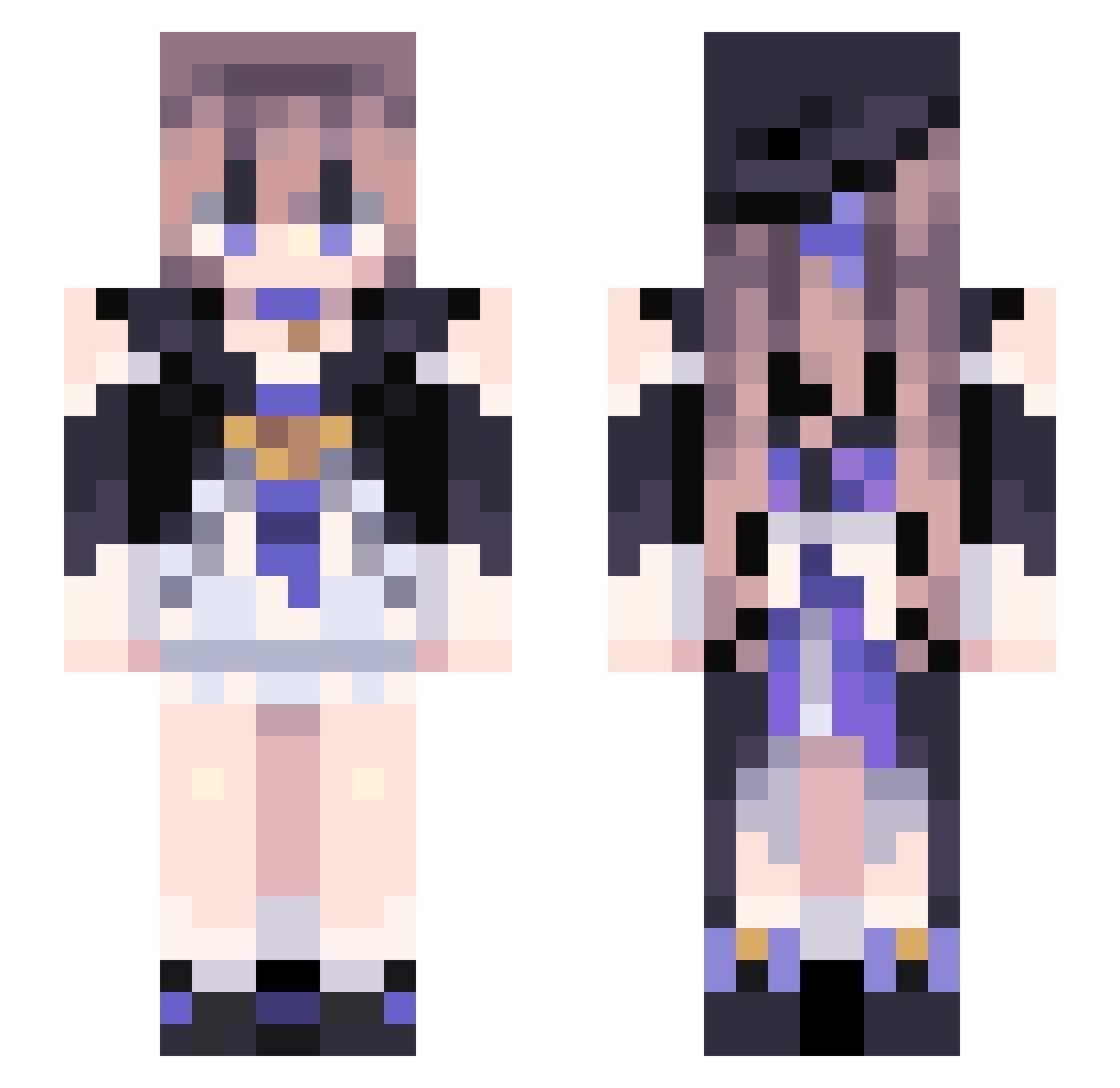 TB_never_dies Minecraft skin, front and back view