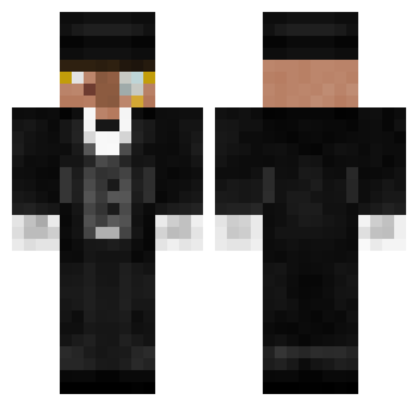 MBerad Minecraft skin, front and back view