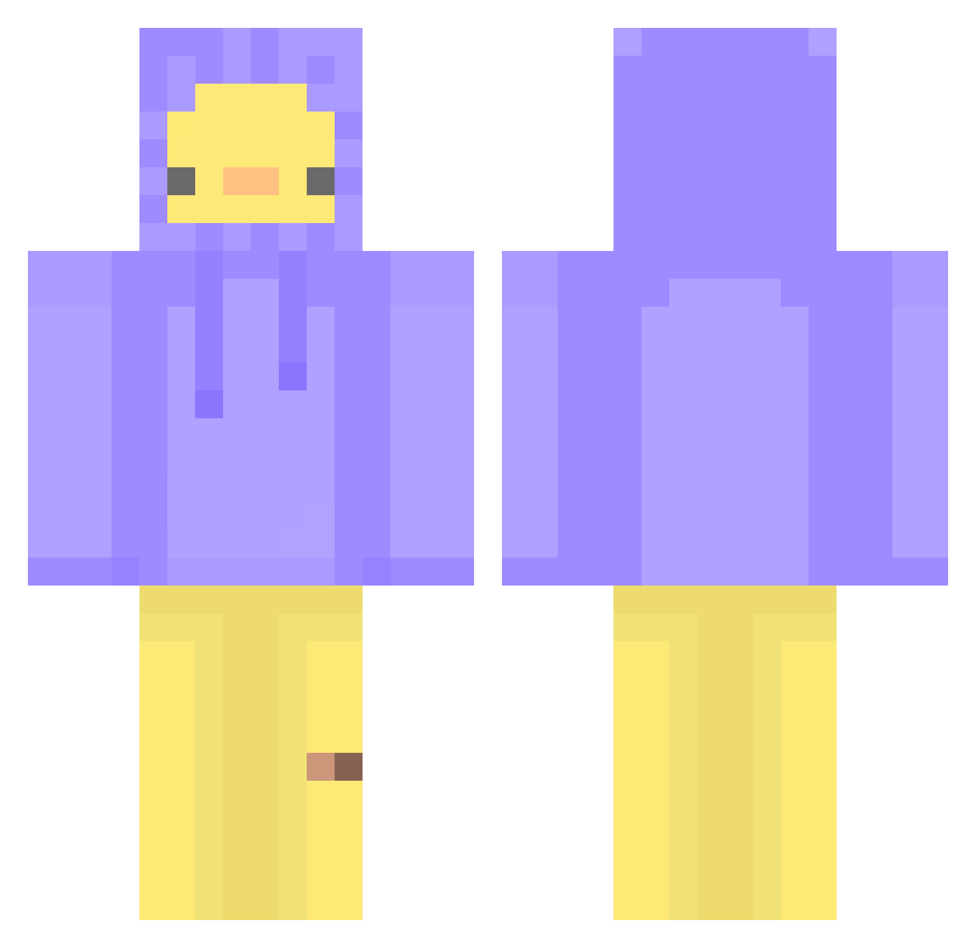 Zaba2111 Minecraft skin, front and back view
