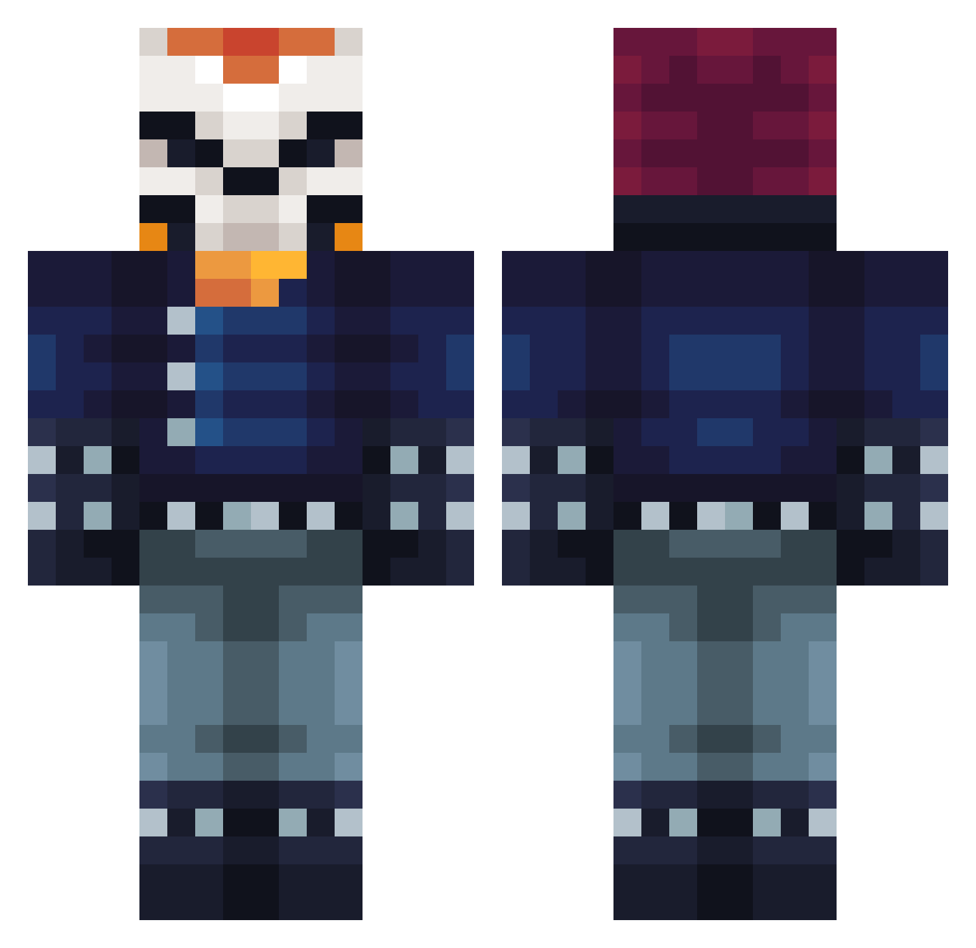 Prokevin1107 Minecraft skin, front and back view