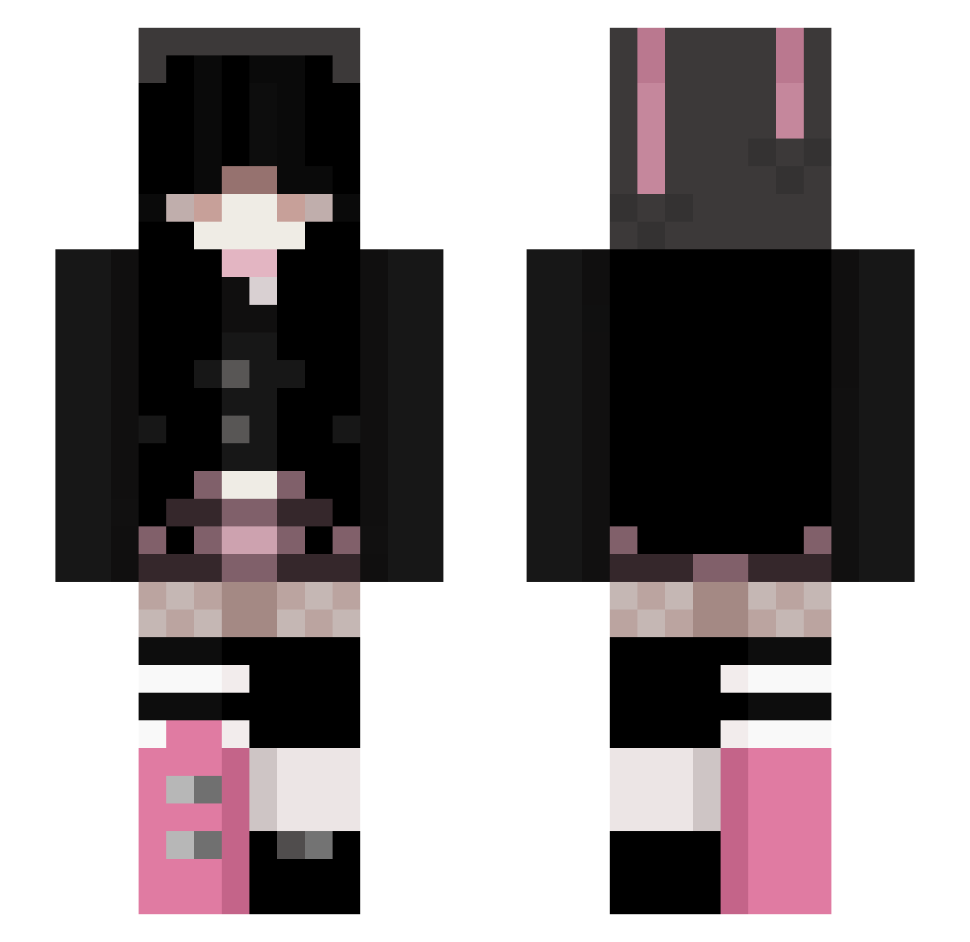 sweetdoll002 Minecraft skin, front and back view