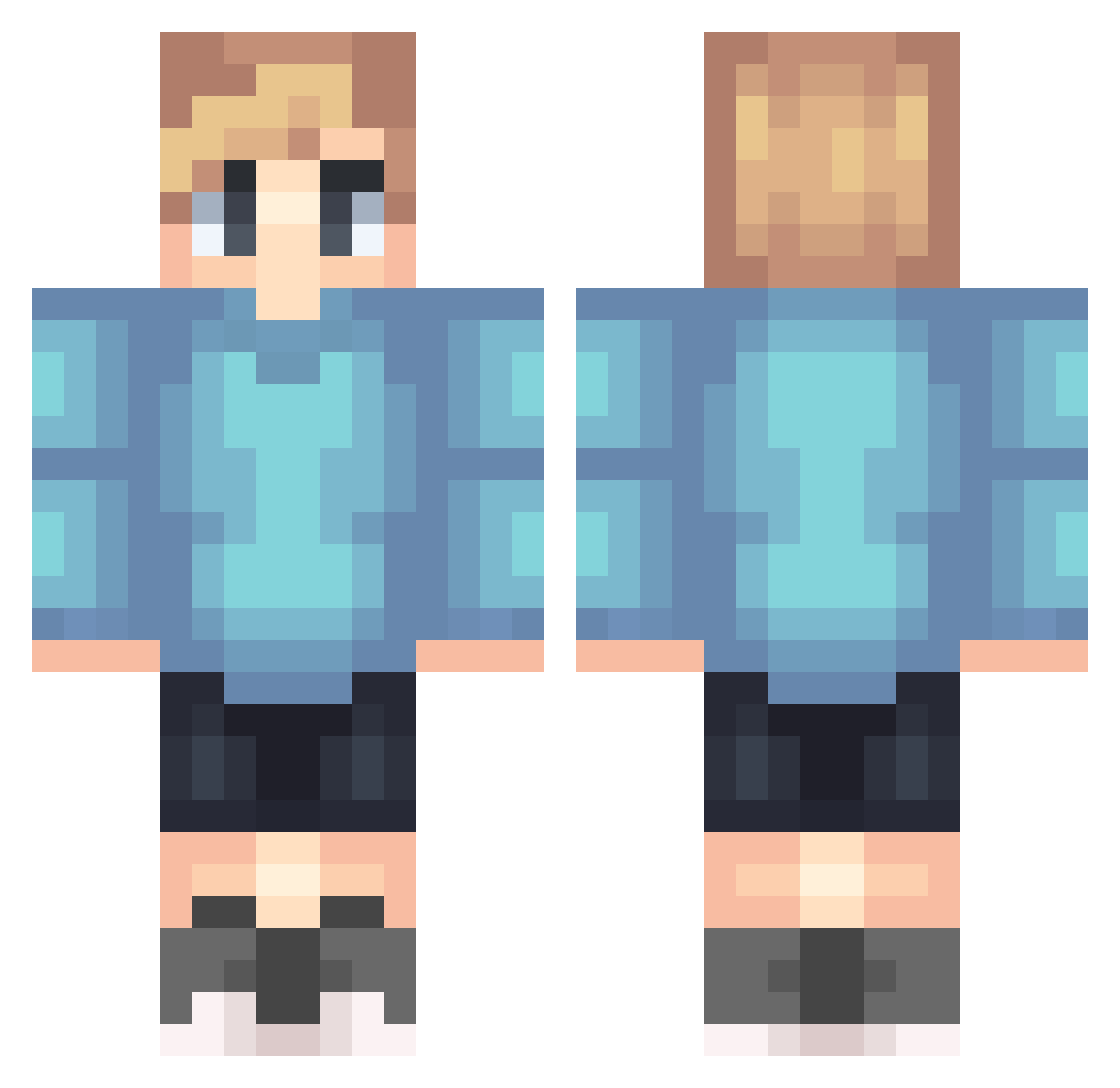SpeedMafflin Minecraft skin, front and back view