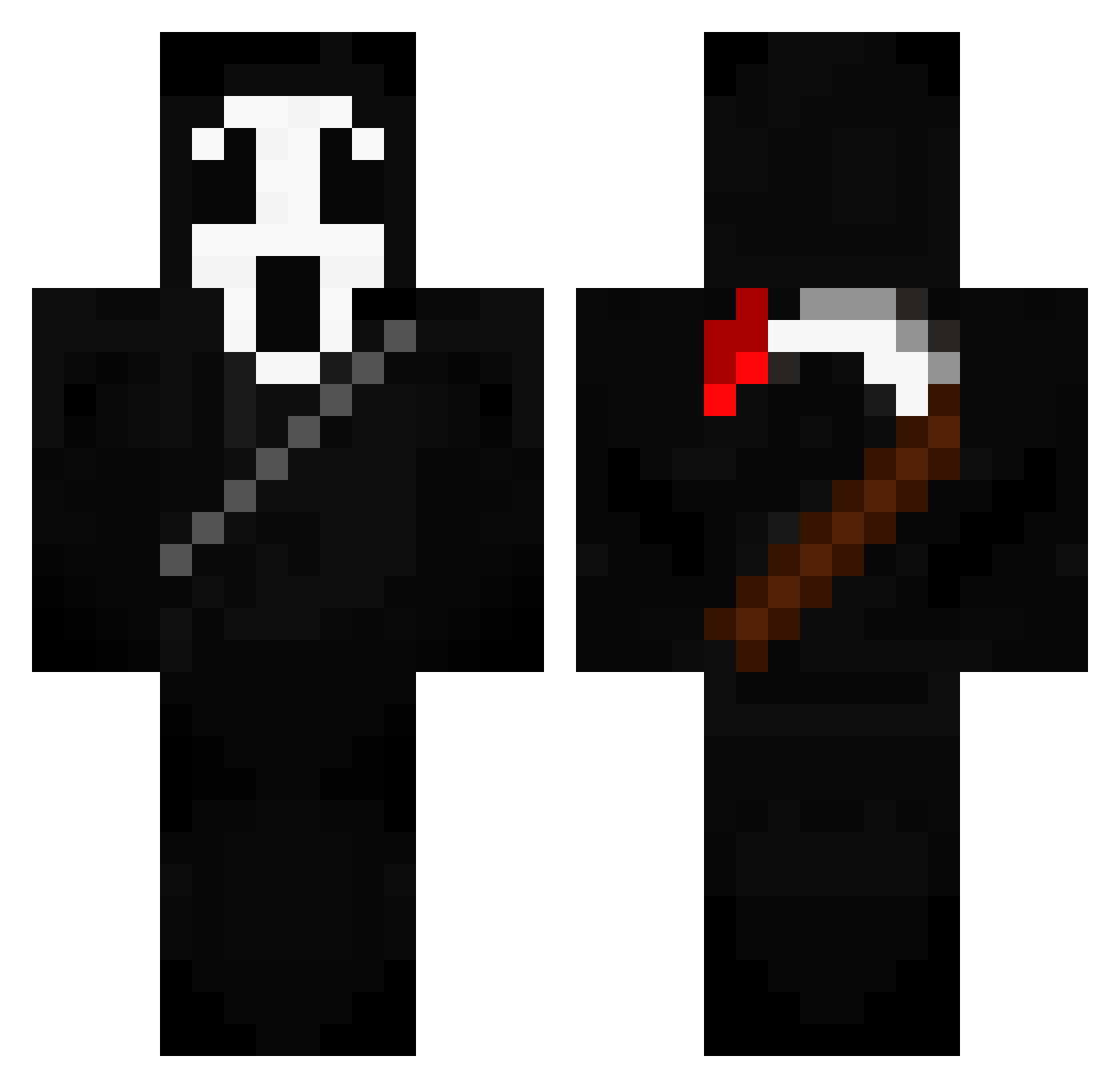 HannahJS Minecraft skin, front and back view