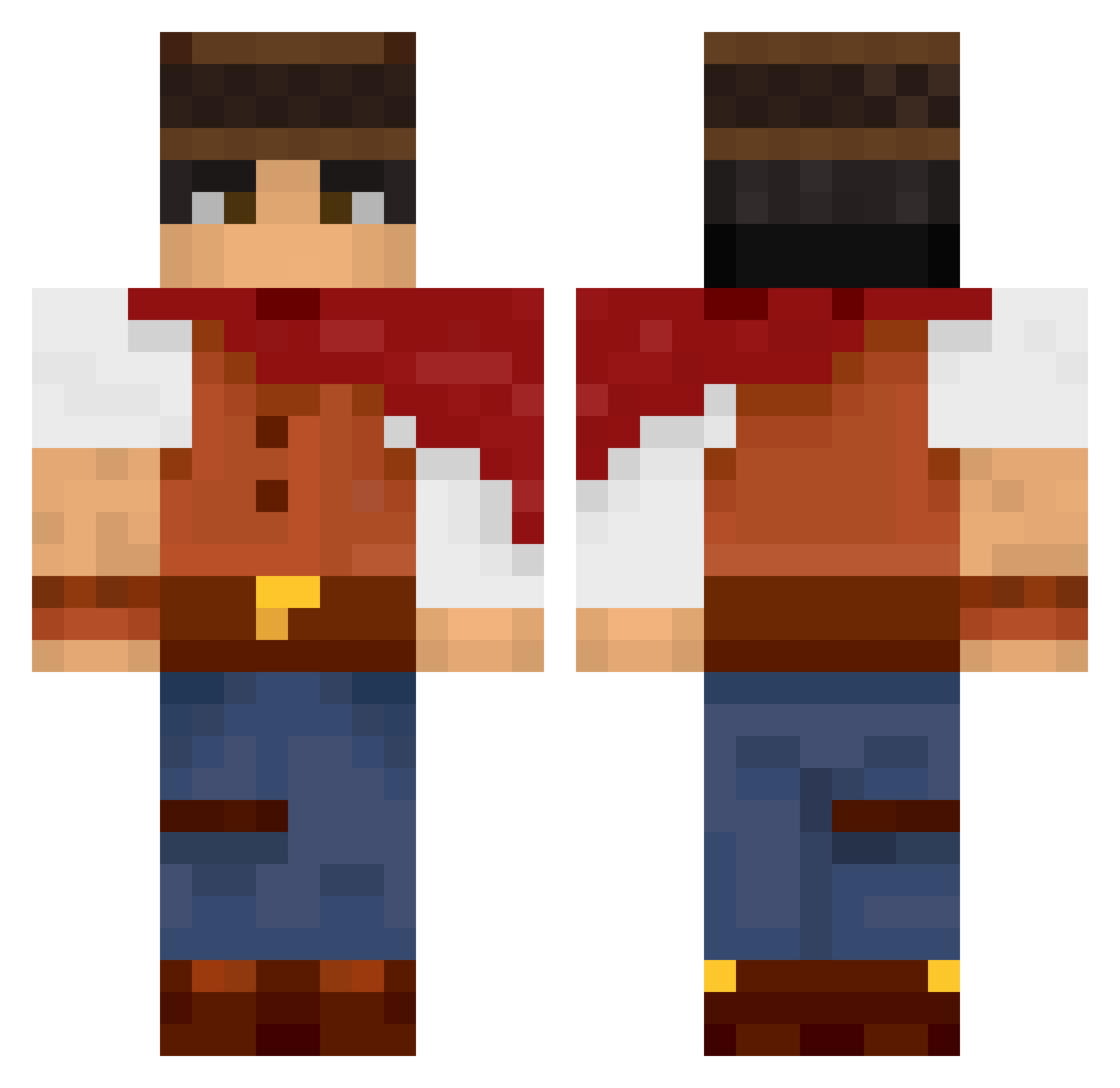 Maguv Minecraft skin, front and back view